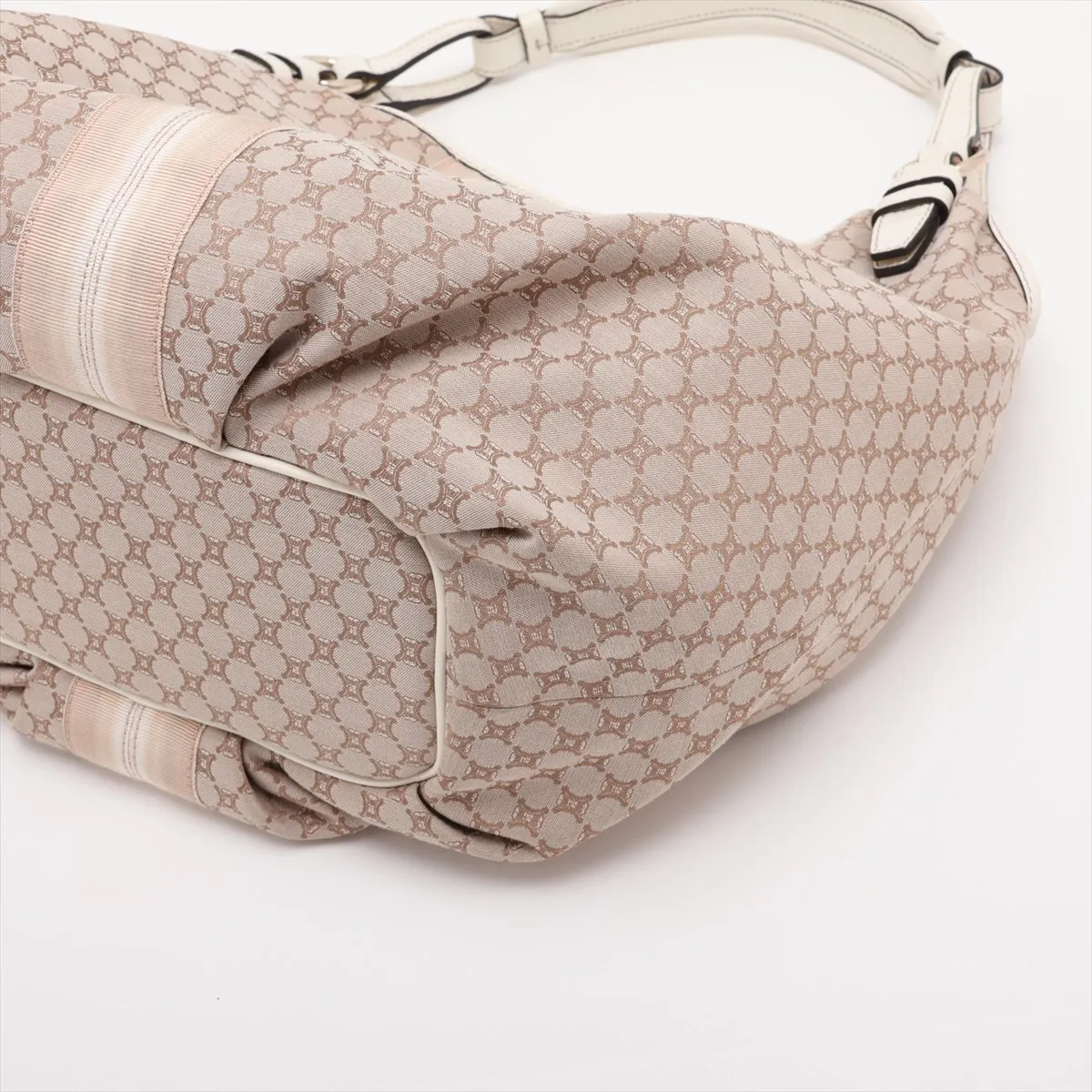 Paris Macadam Canvas x Leather Shoulder Bag, Beige x White — view 3