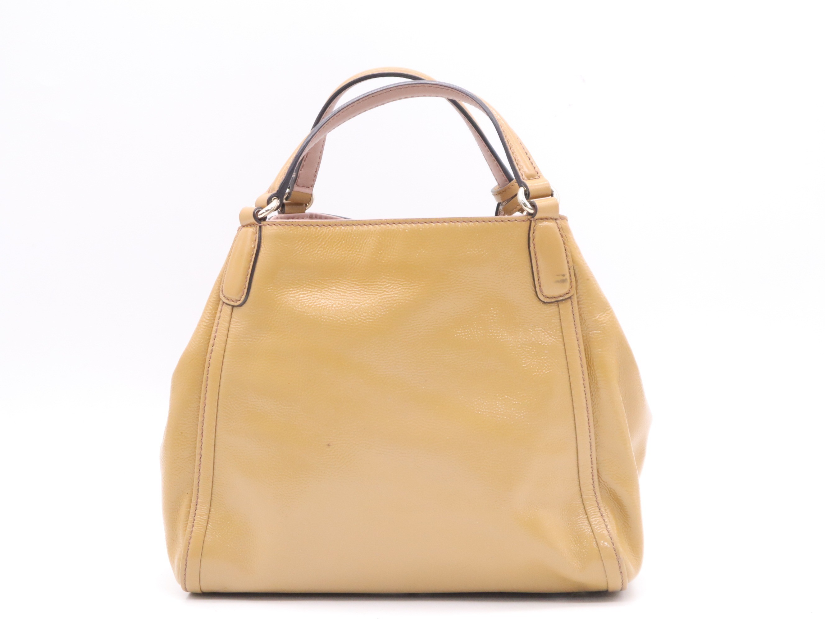 Enamel Soho handbag, beige, with dust bag. — view 2