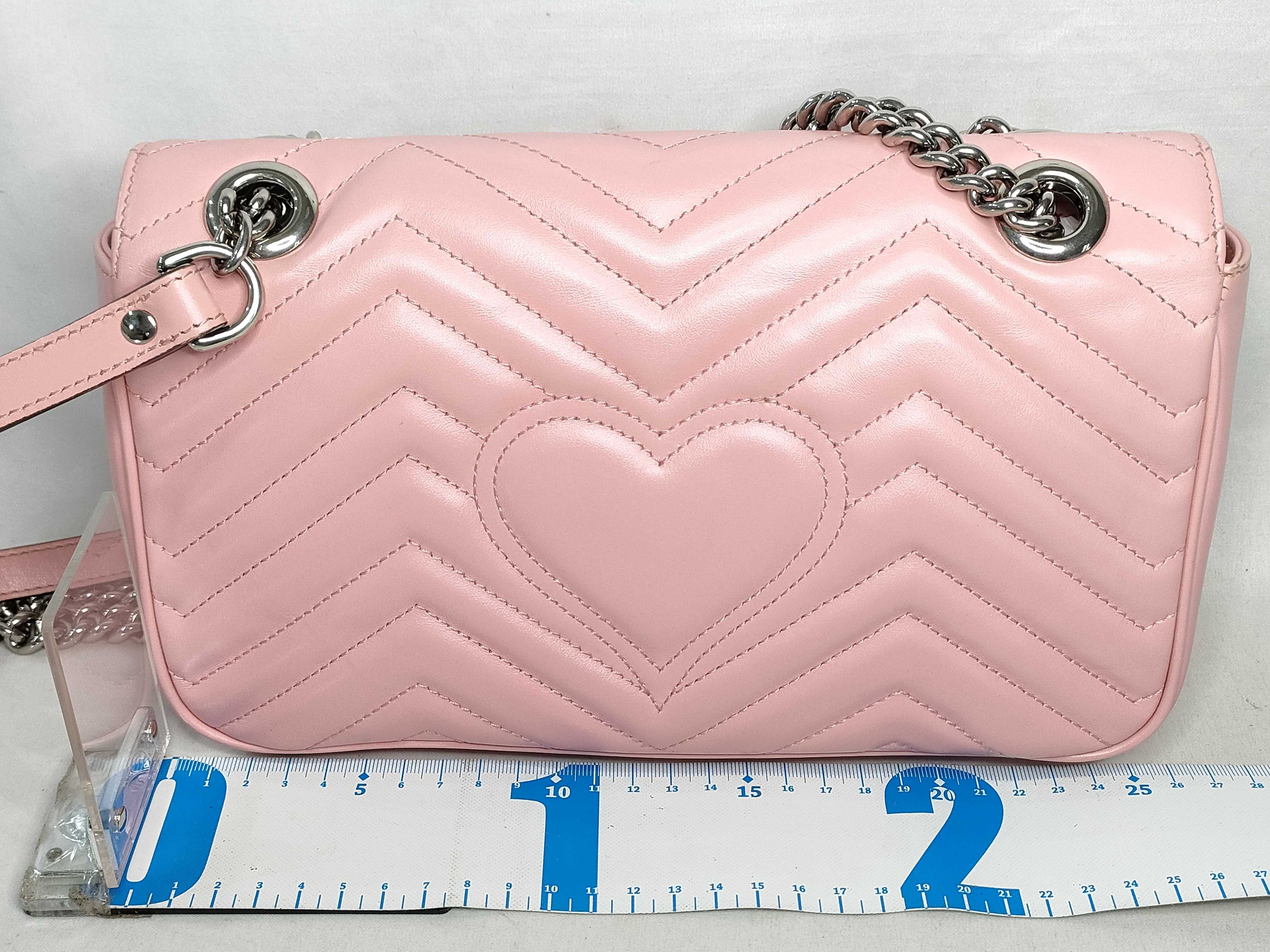 KR-GG Marmont Leather Chain Shoulder Bag Pink 443497 - Grade B Shoulder Bag — view 2