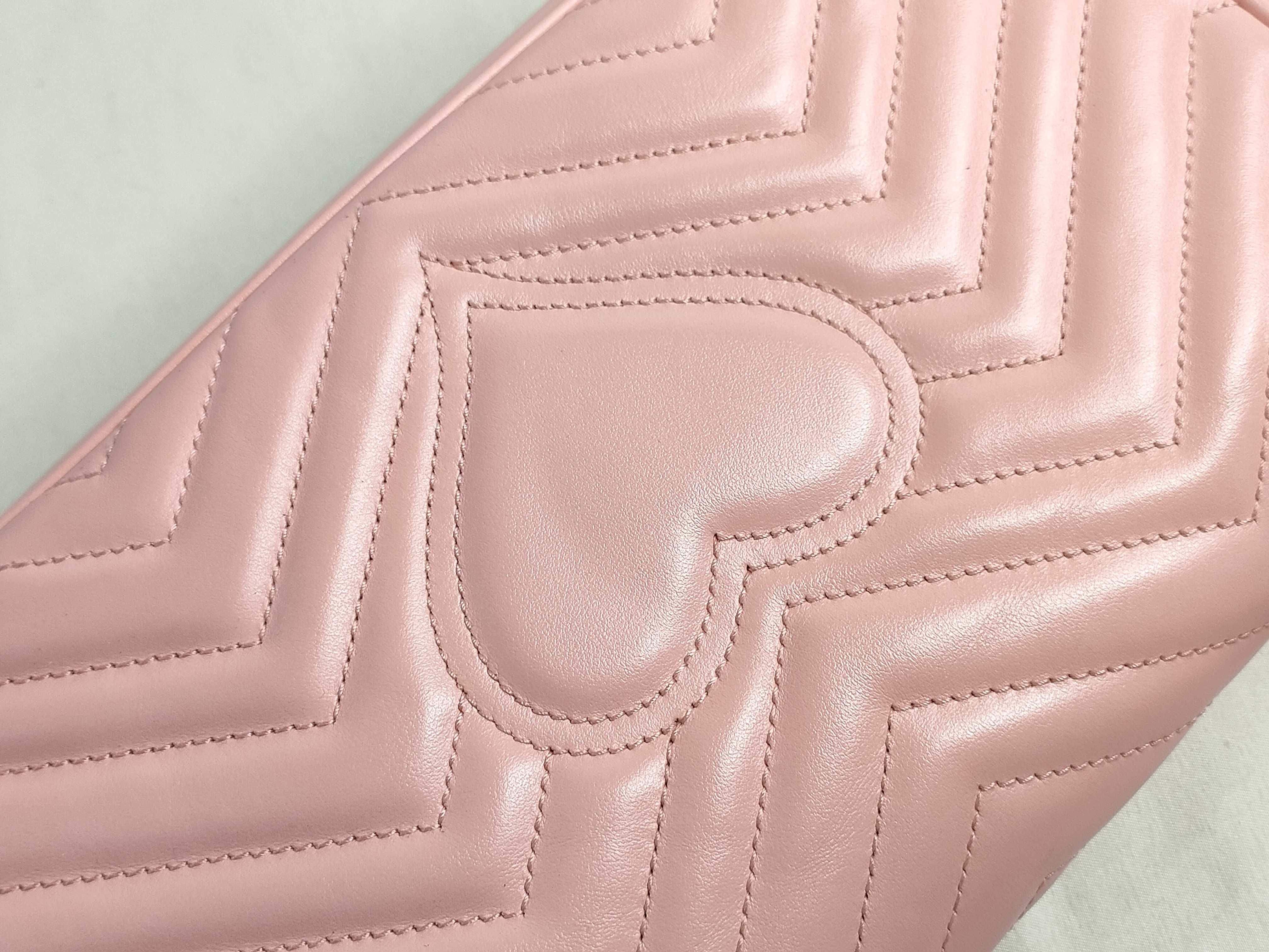 KR-GG Marmont Leather Chain Shoulder Bag Pink 443497 - Grade B Shoulder Bag — view 15