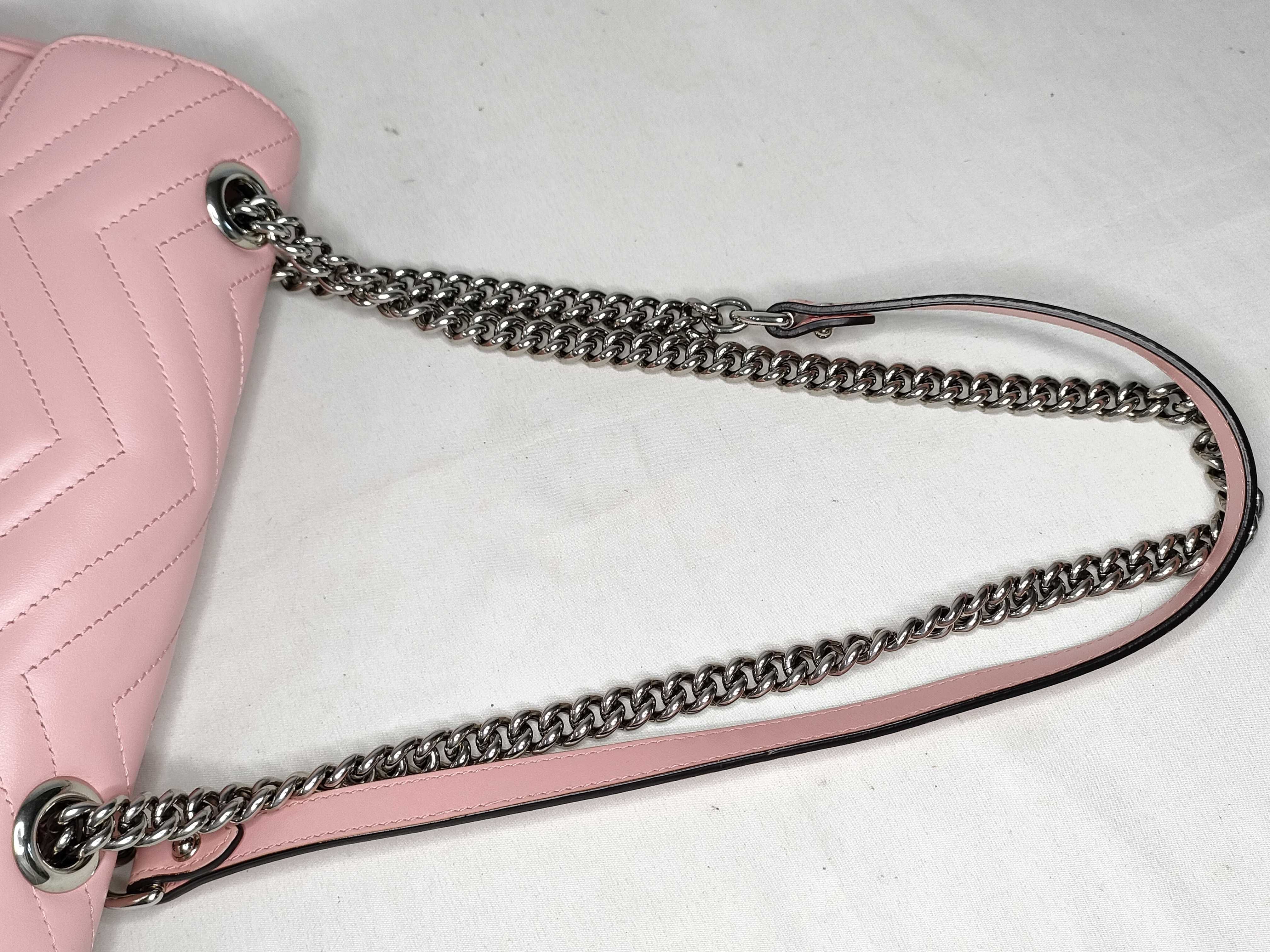 KR-GG Marmont Leather Chain Shoulder Bag Pink 443497 - Grade B Shoulder Bag — view 3