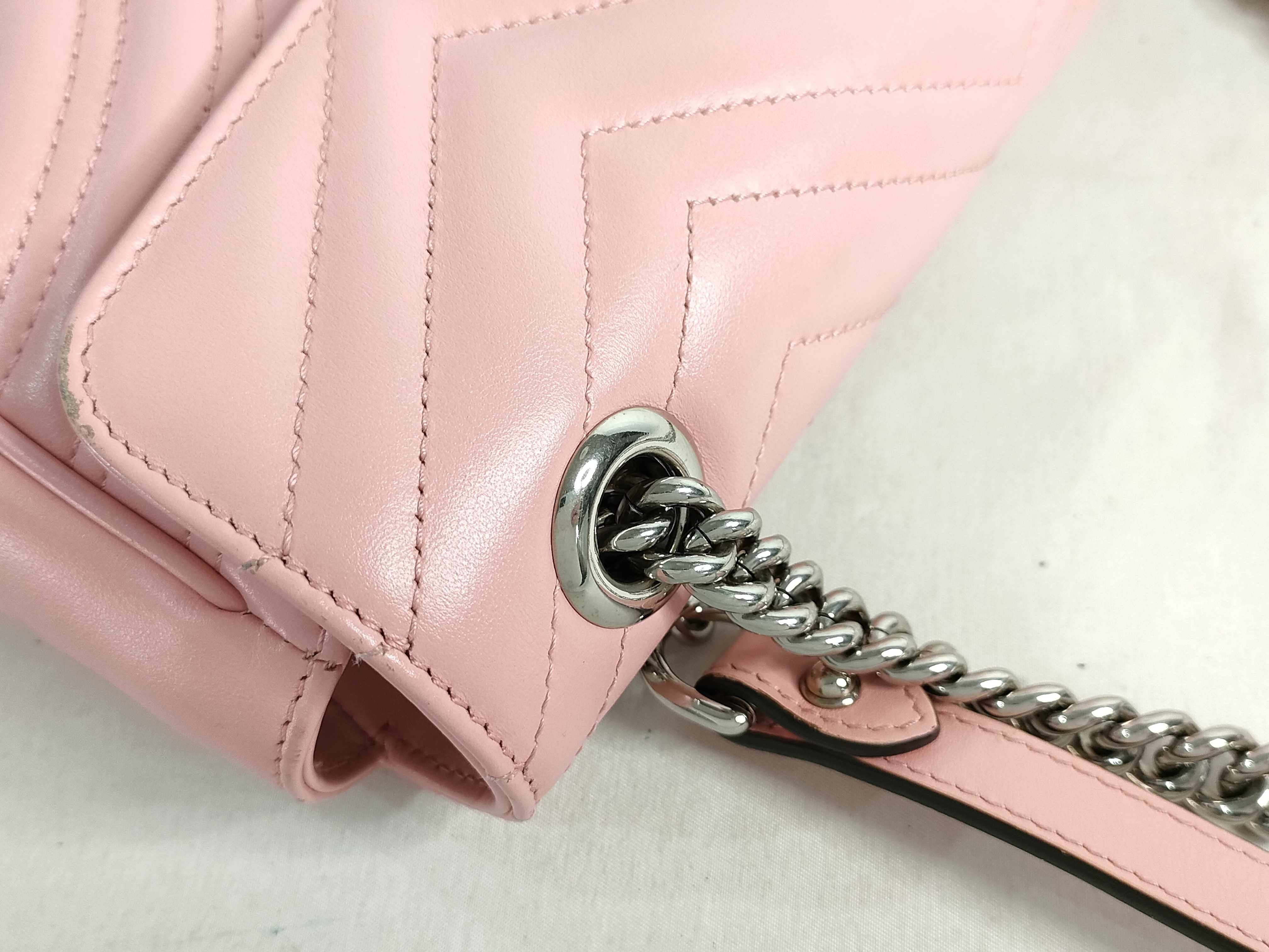 KR-GG Marmont Leather Chain Shoulder Bag Pink 443497 - Grade B Shoulder Bag — view 5