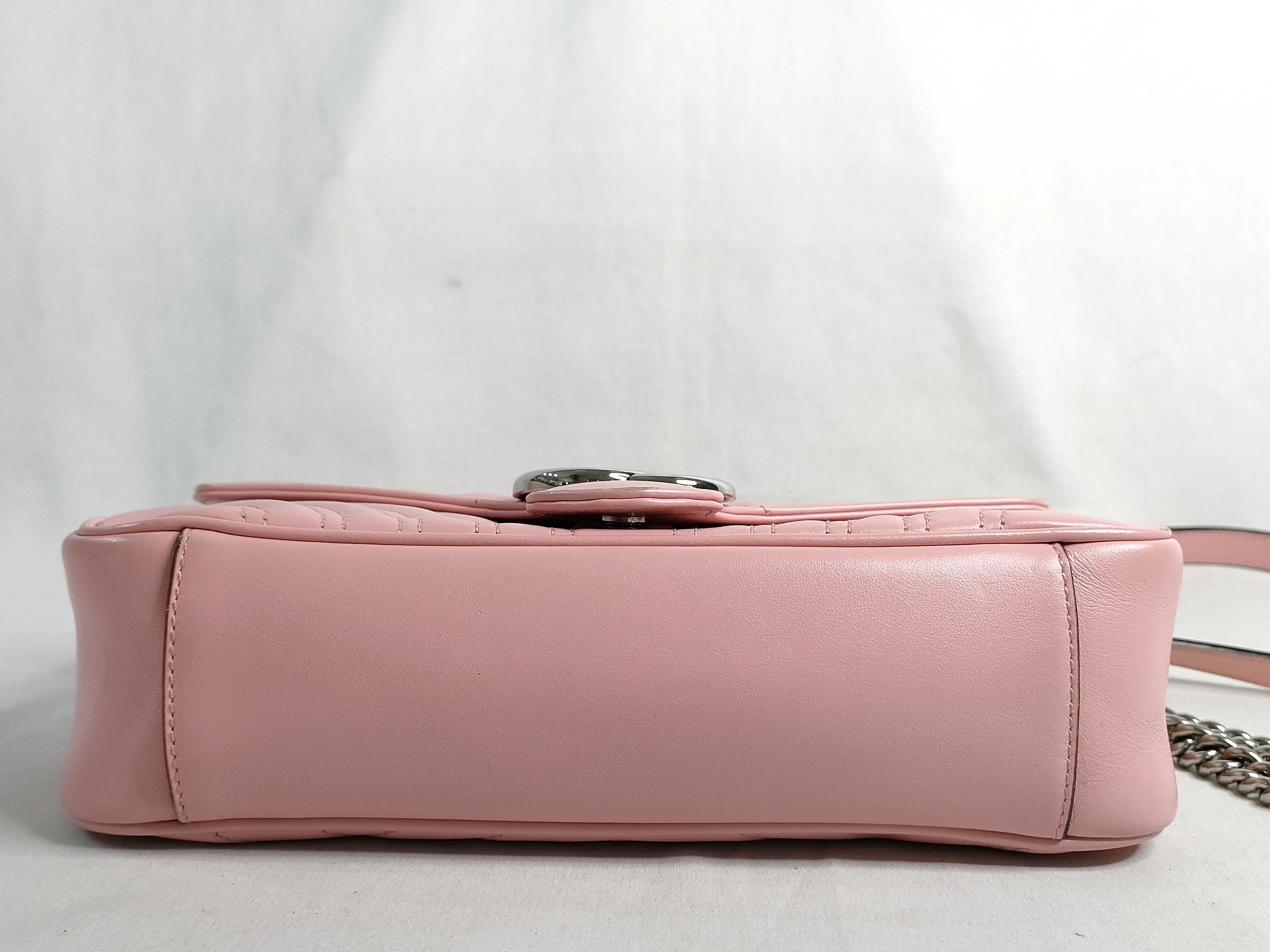KR-GG Marmont Leather Chain Shoulder Bag Pink 443497 - Grade B Shoulder Bag — view 7