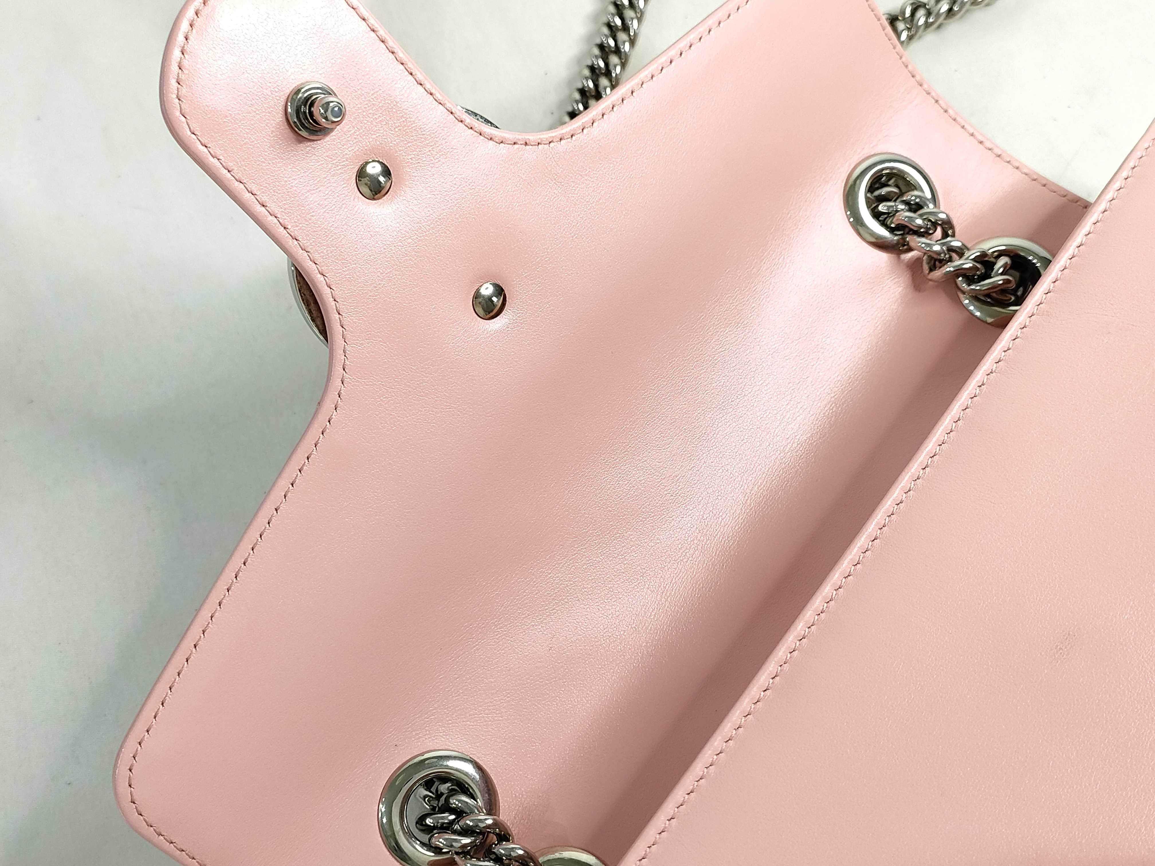 KR-GG Marmont Leather Chain Shoulder Bag Pink 443497 - Grade B Shoulder Bag — view 8