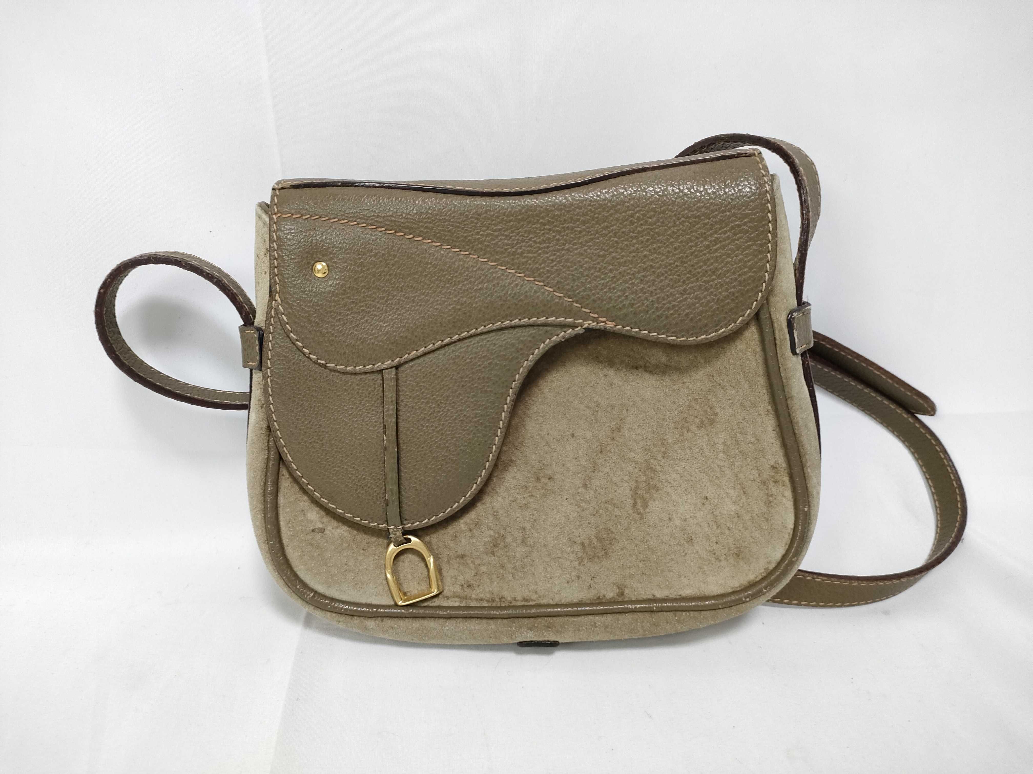 007 113 0816 Saddle Hardware Suede Leather Shoulder Bag