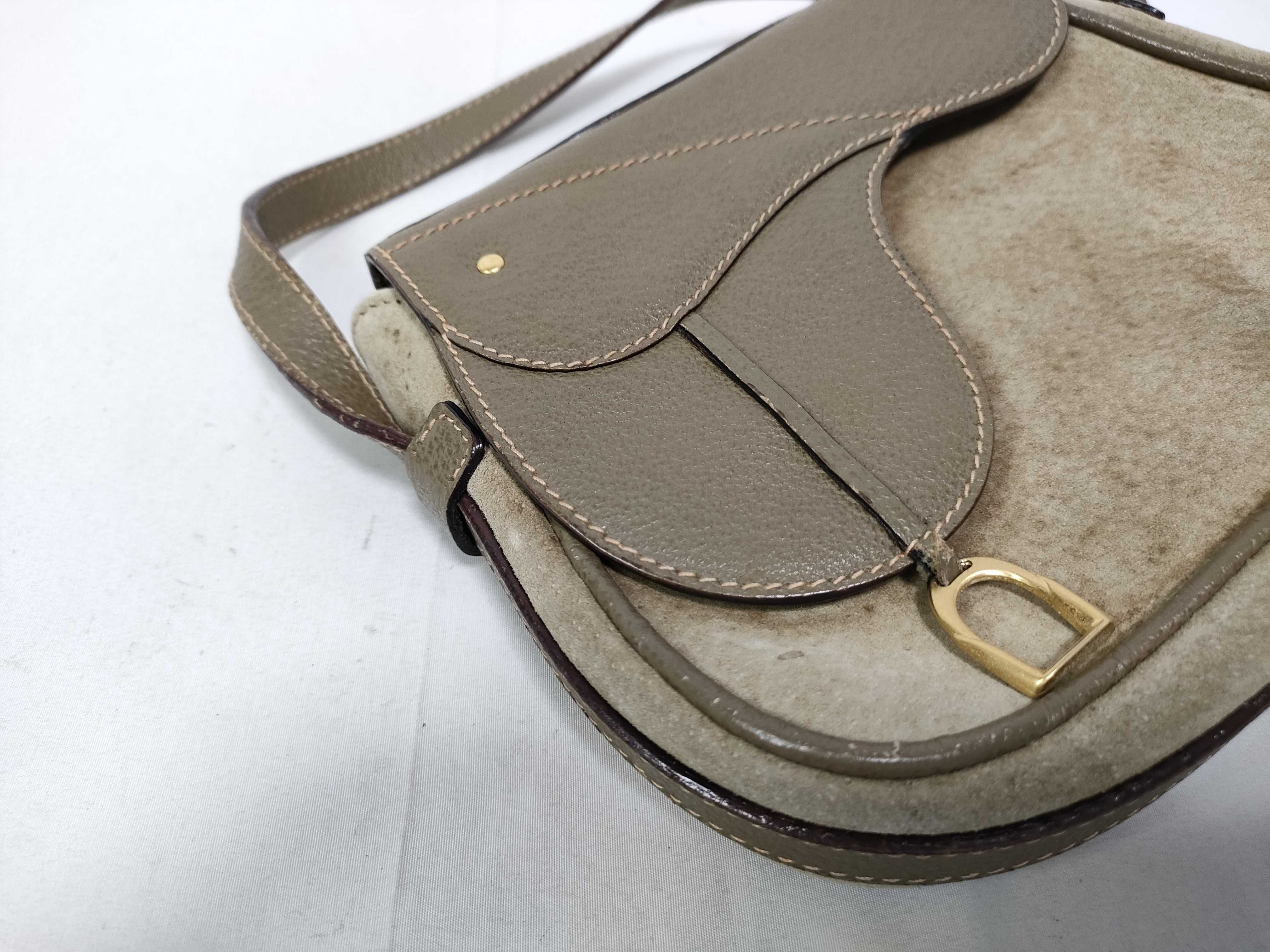 007 113 0816 Saddle Hardware Suede Leather Shoulder Bag — view 12