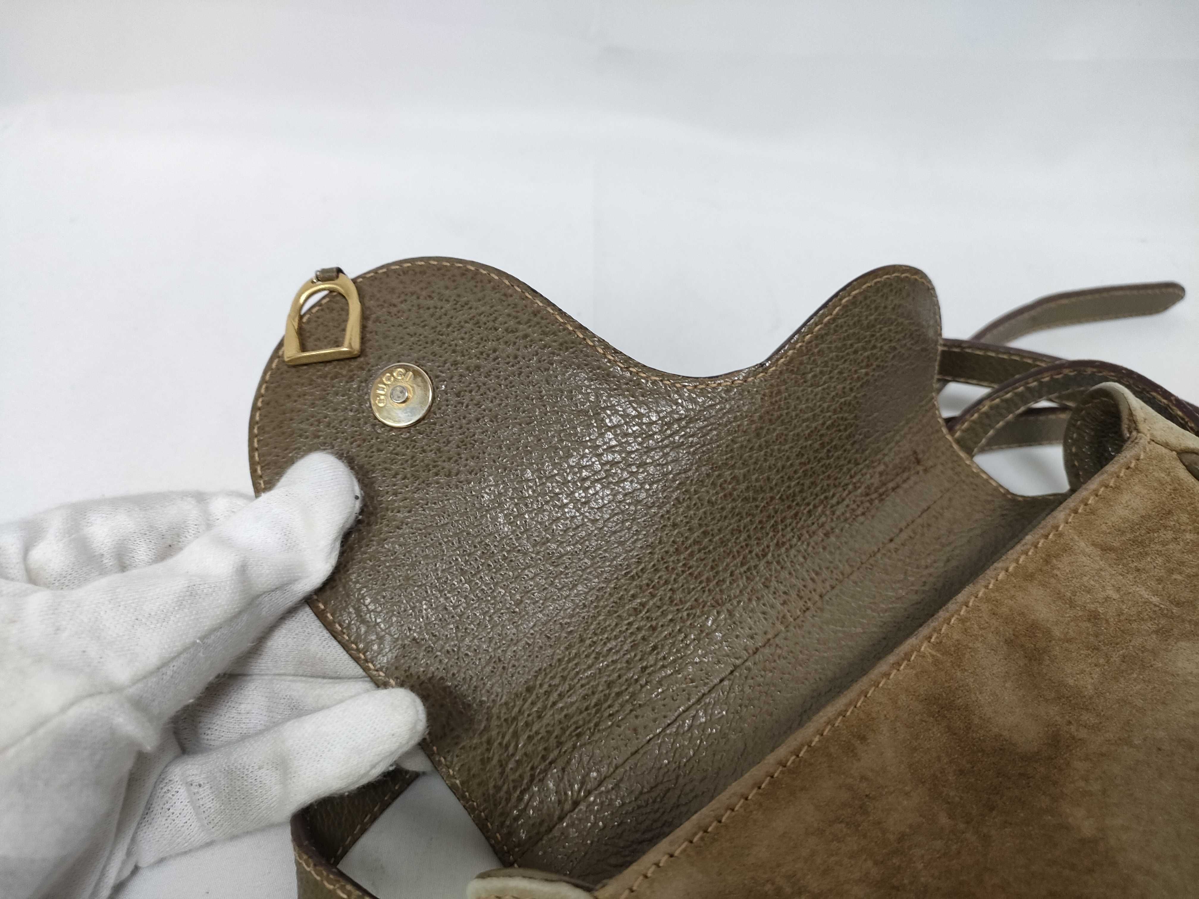 007 113 0816 Saddle Hardware Suede Leather Shoulder Bag — view 15