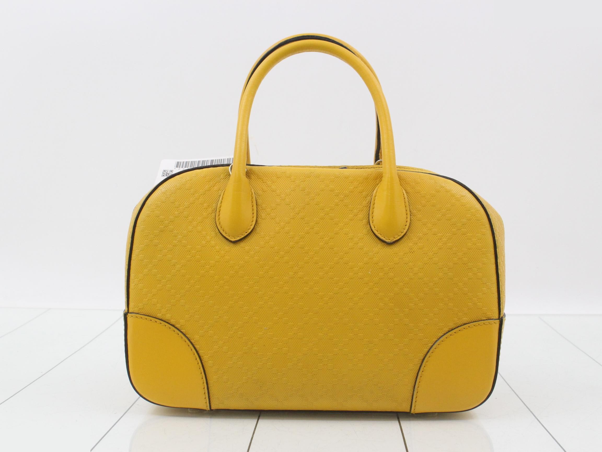 Bright Diamante Leather 2-Way Handbag, Yellow — view 2