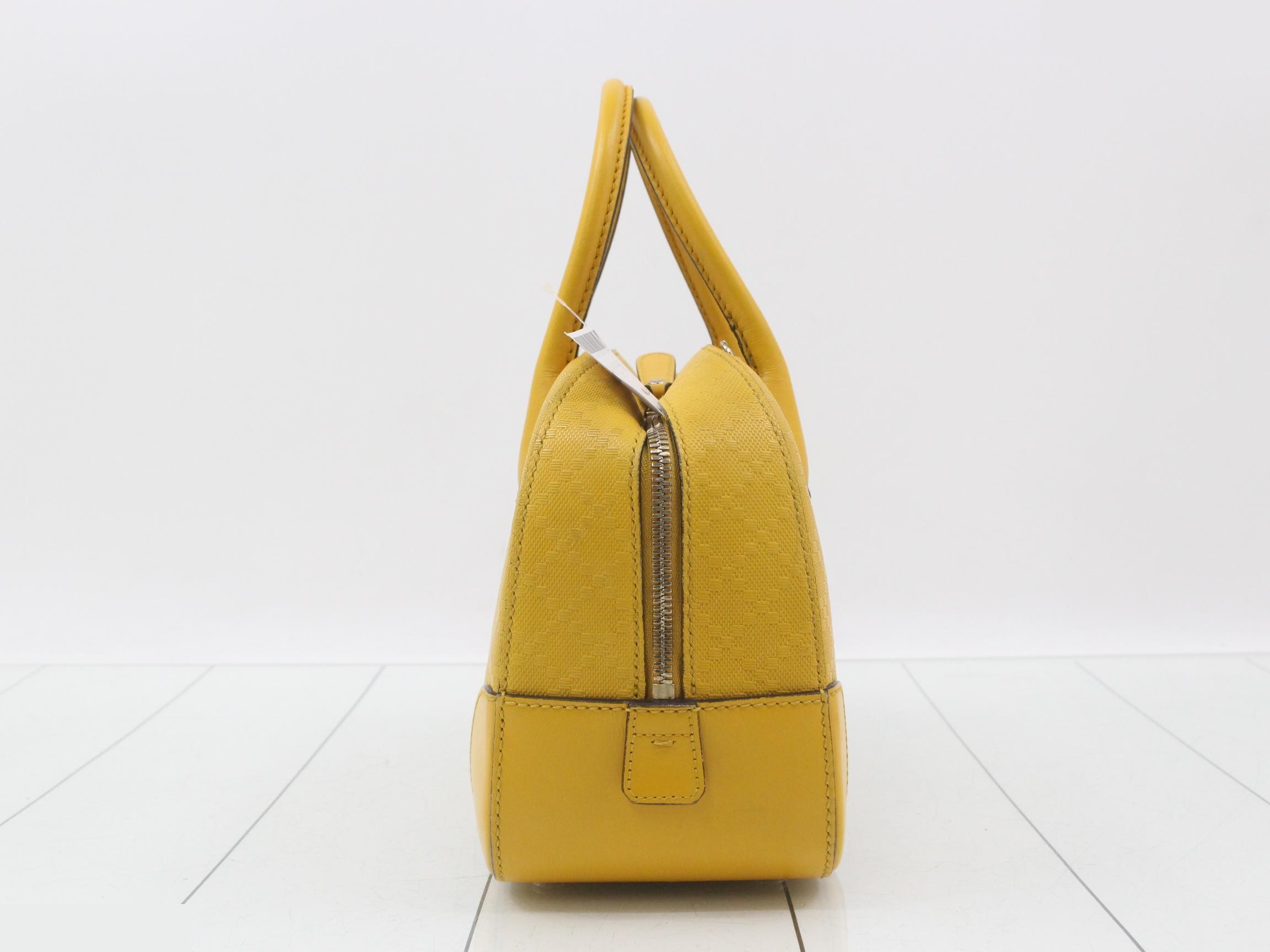 Bright Diamante Leather 2-Way Handbag, Yellow — view 3