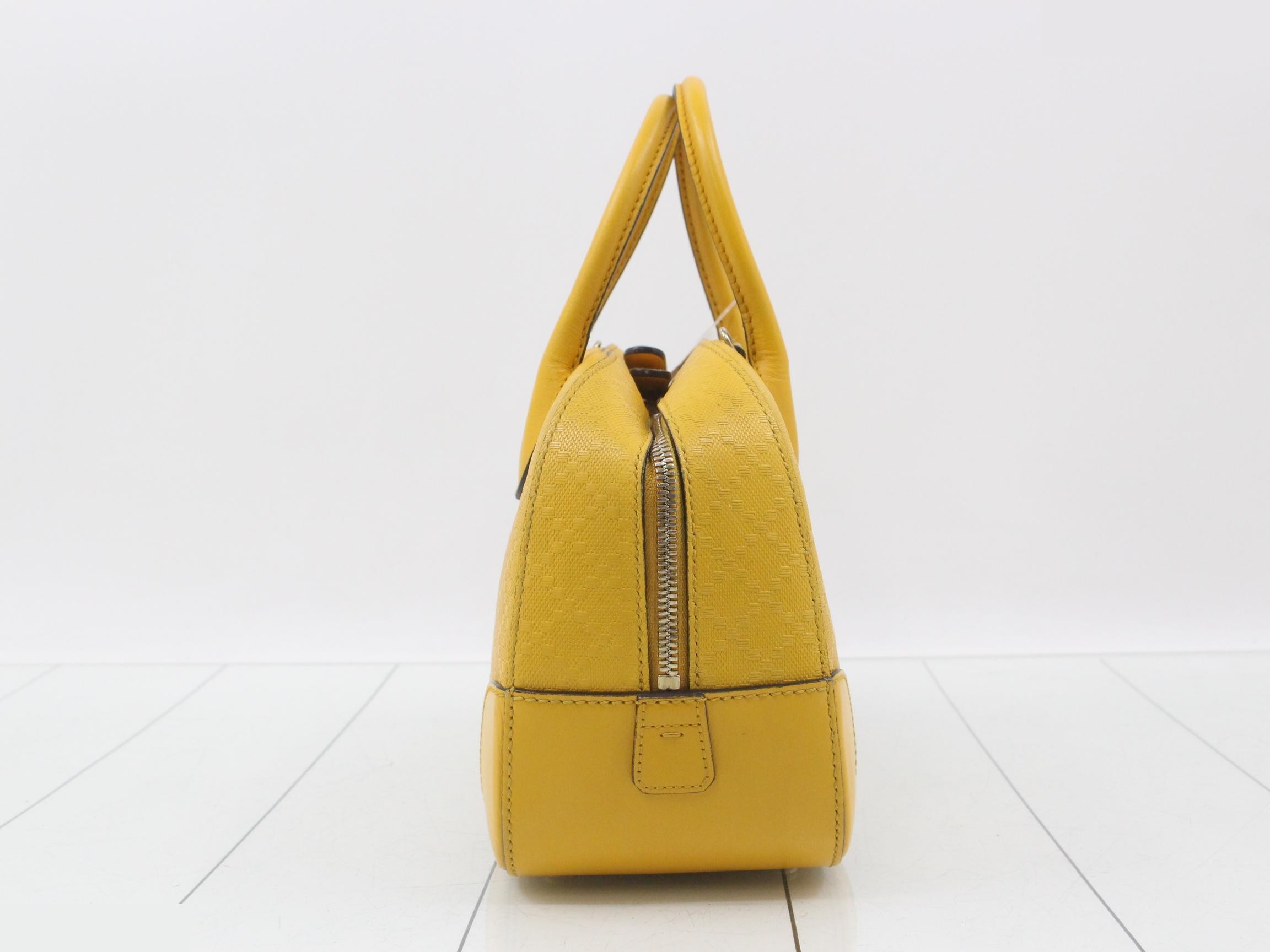 Bright Diamante Leather 2-Way Handbag, Yellow — view 4