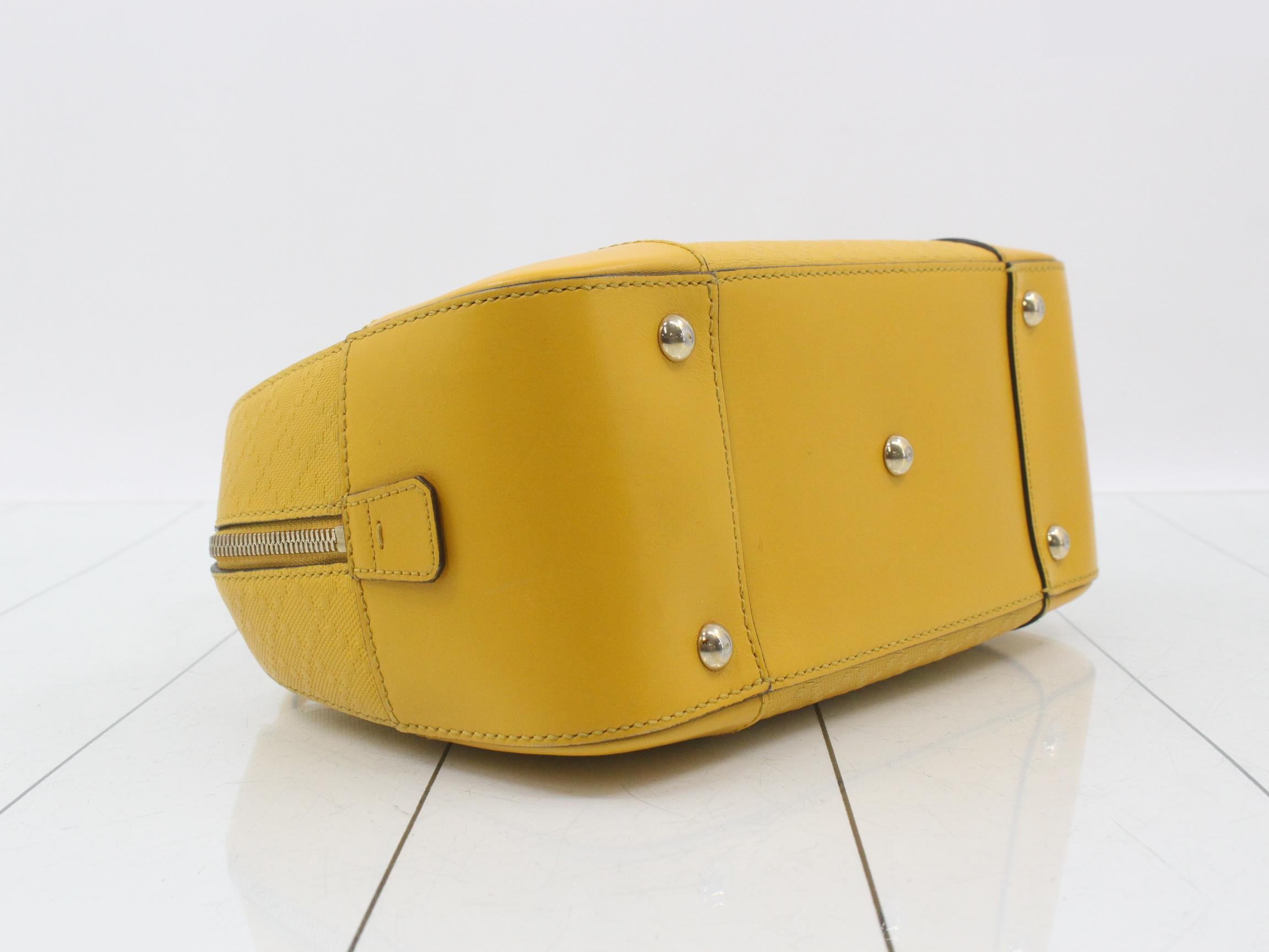 Bright Diamante Leather 2-Way Handbag, Yellow — view 5