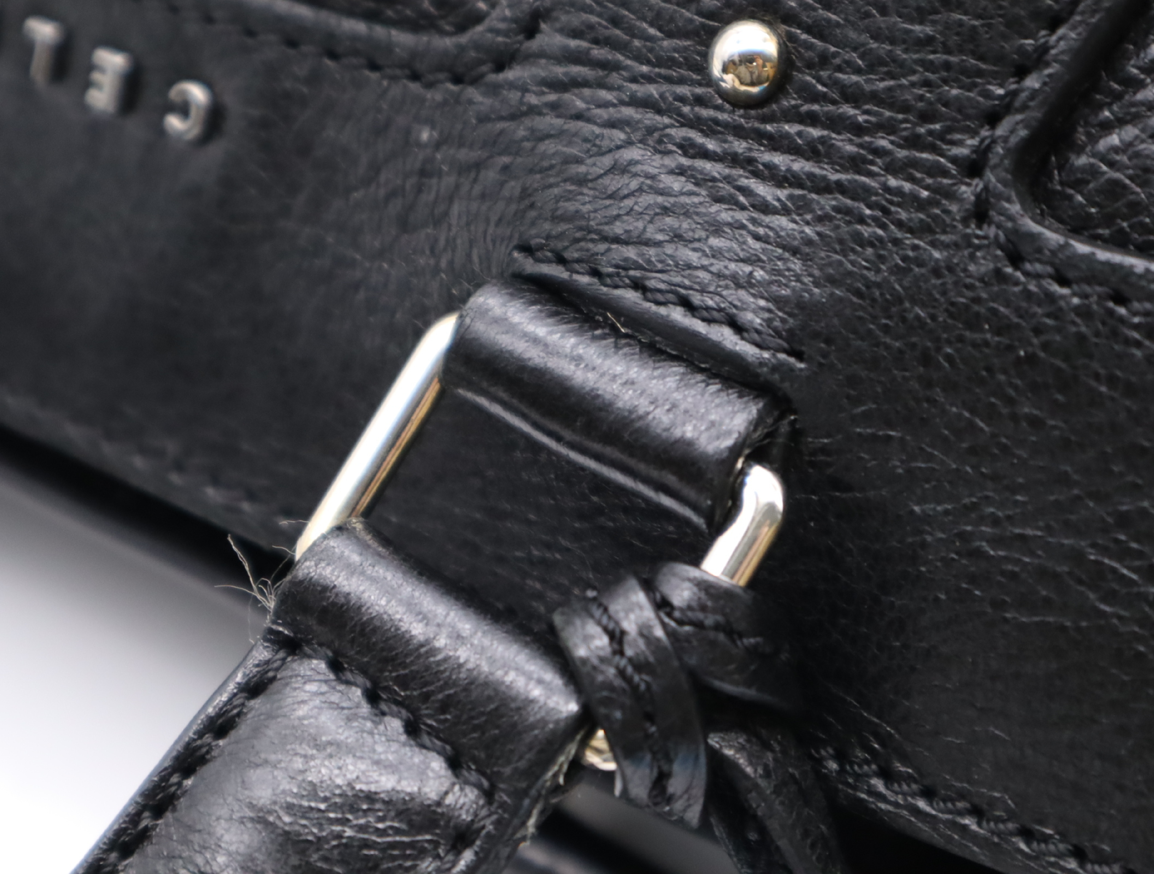Leather Orlov Tote Bag, Black, Silver Hardware, with Charm — view 10