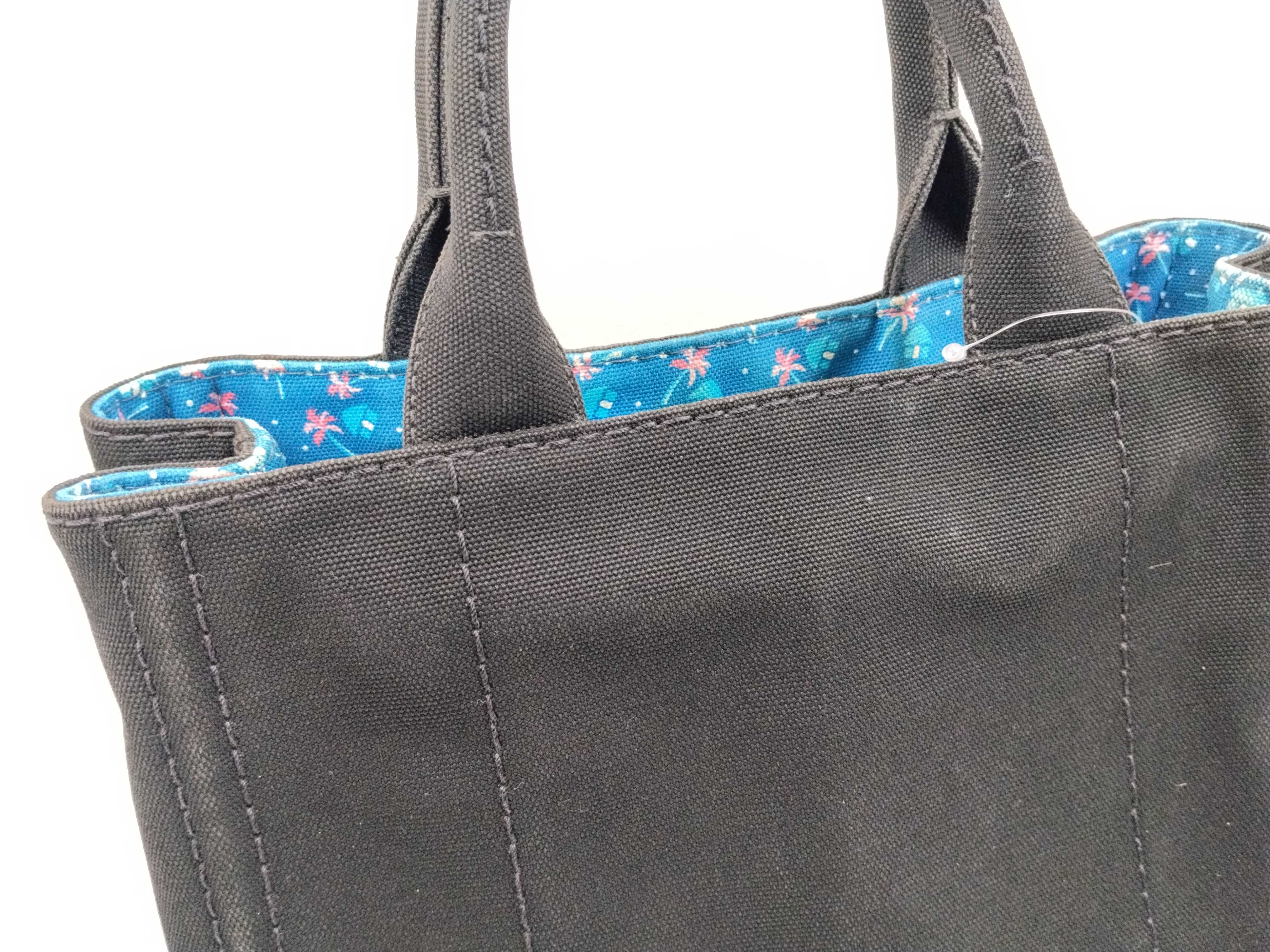 Black and Blue Floral Tote Bag — view 3