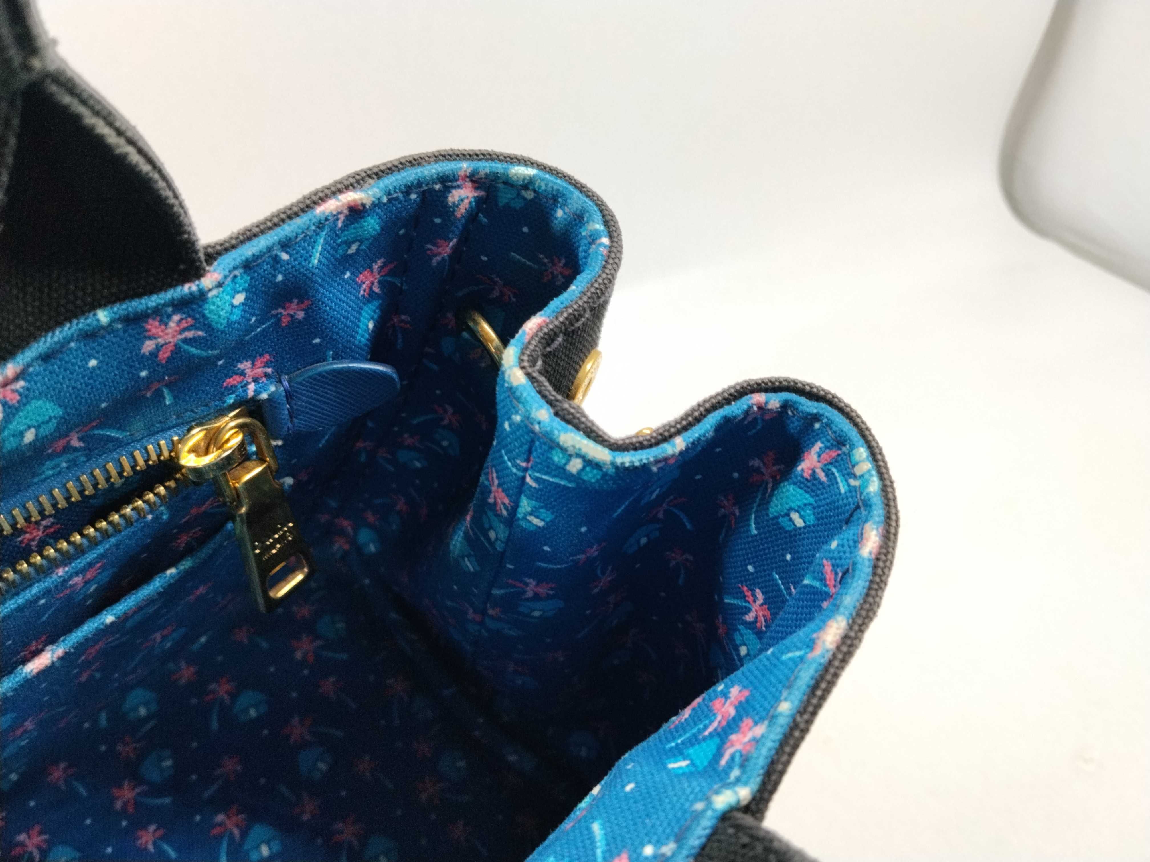 Black and Blue Floral Tote Bag — view 9