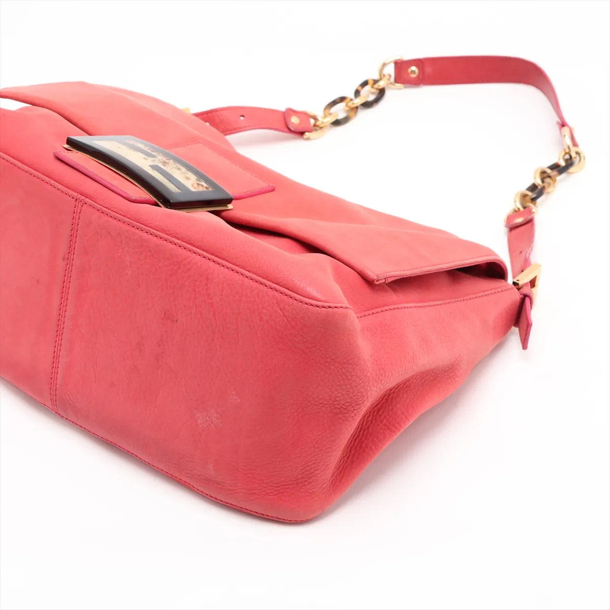 Big Mamma 8BR638 Coated Leather Chain Shoulder Bag, Pink — view 3