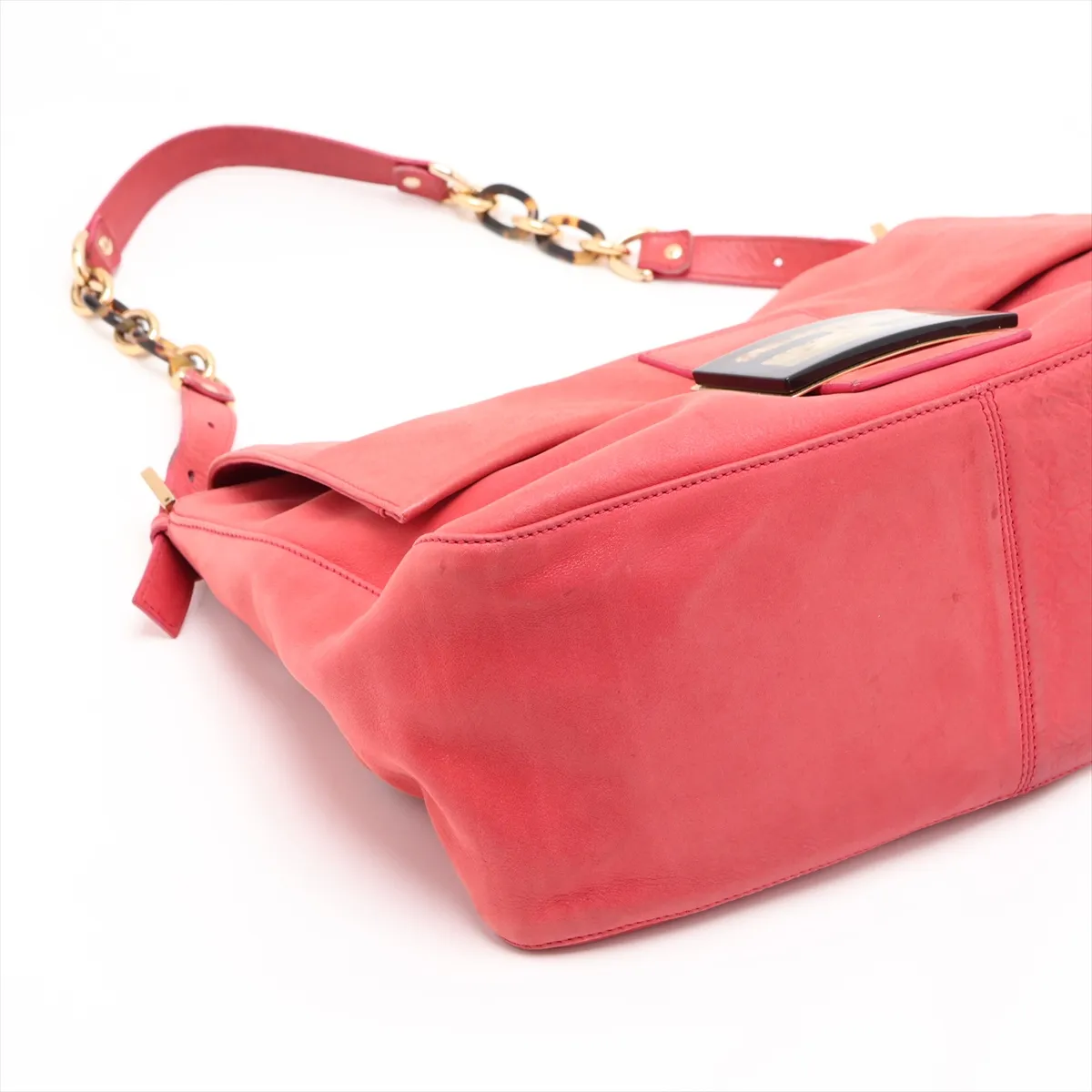 Big Mamma 8BR638 Coated Leather Chain Shoulder Bag, Pink — view 4