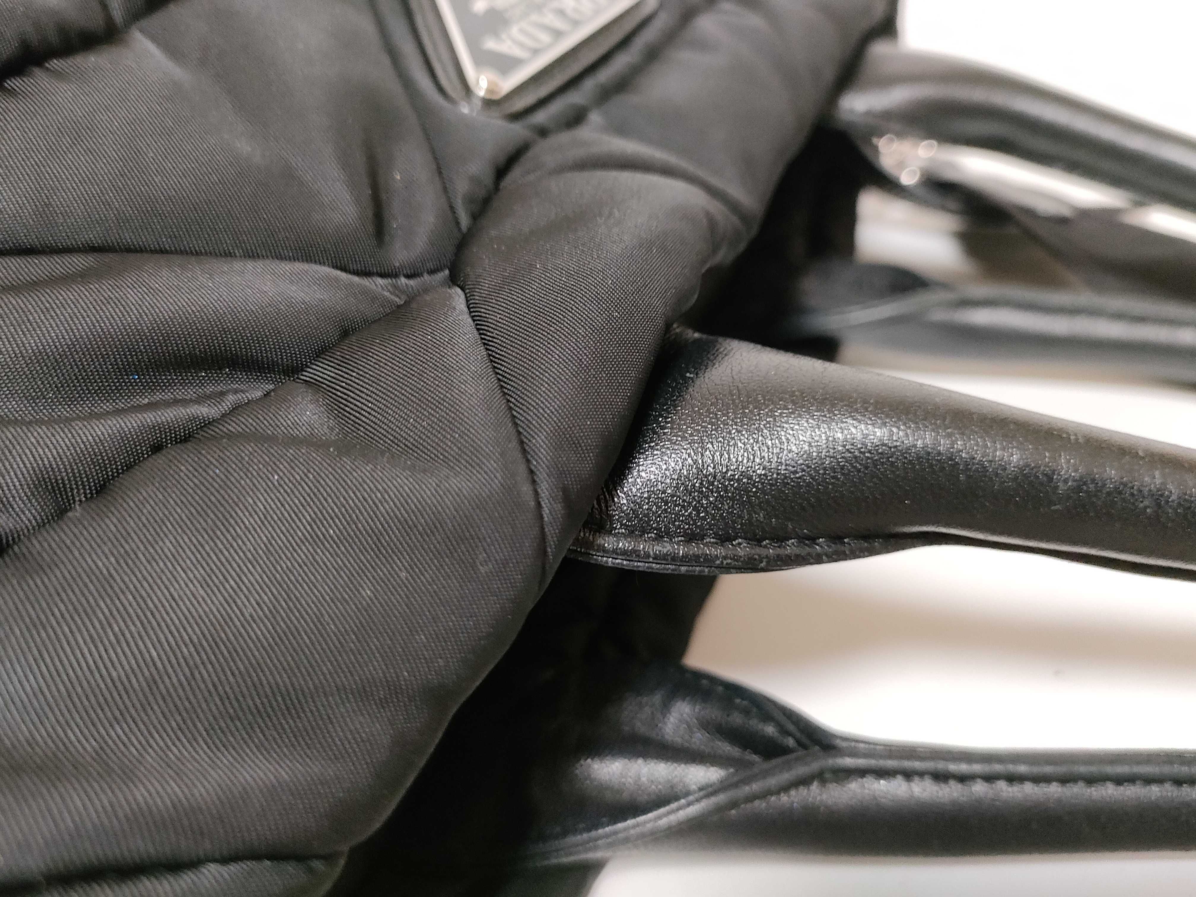 Nylon Prada Tessuto Quilted Nylon x Leather Handbag Black 1BG436 Handbag — view 5