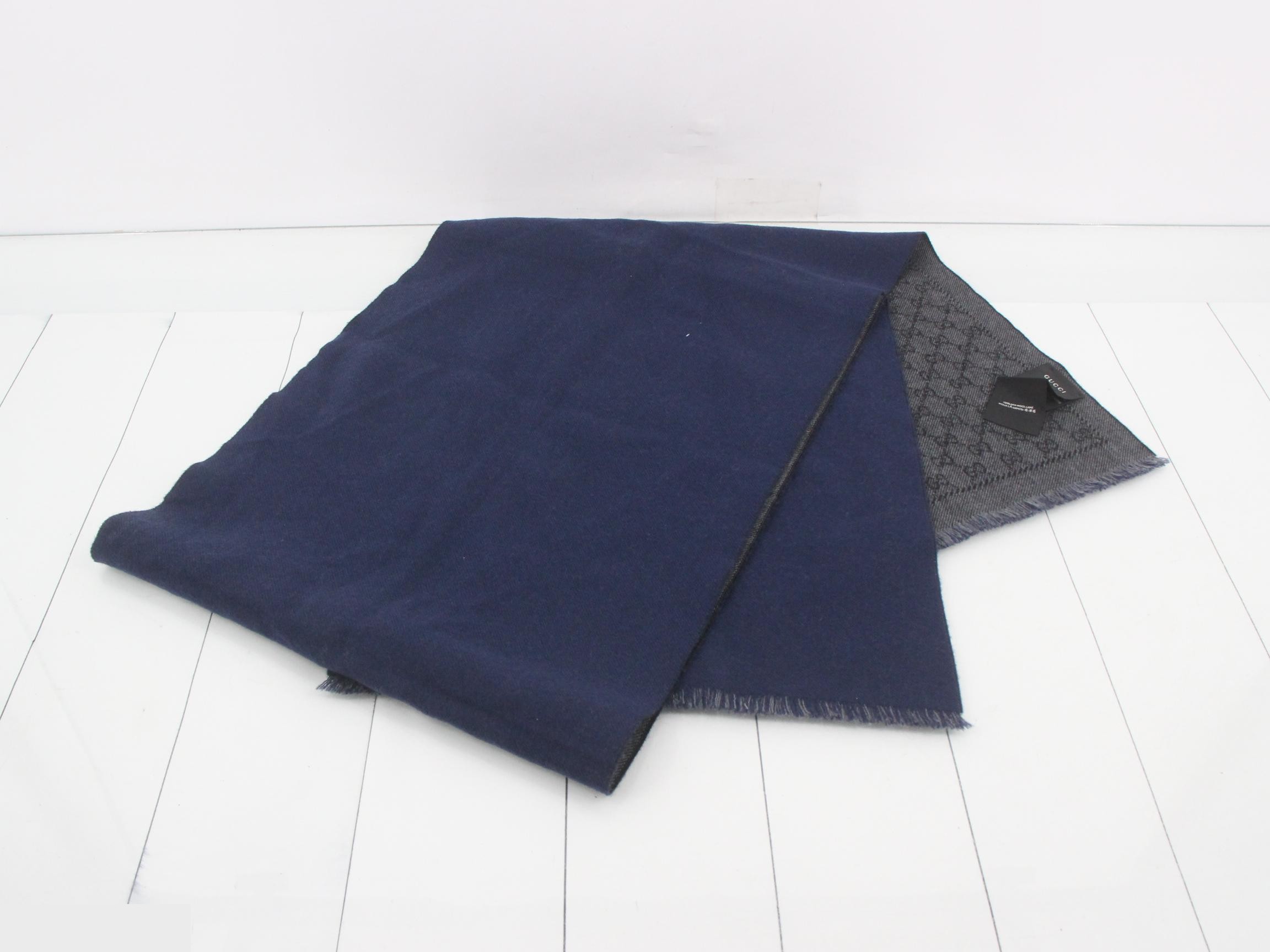 new tag GG pattern scarf, gray — view 3