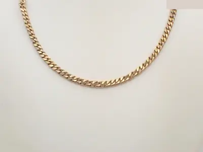 Gold necklace, Cuban link chain, approximately 55cm
