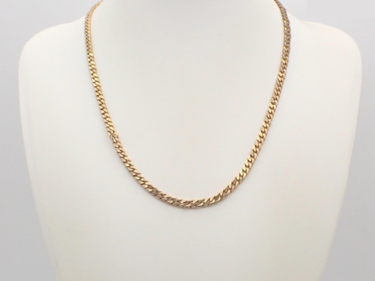 Gold necklace, Cuban link chain, approximately 55cm — view 3