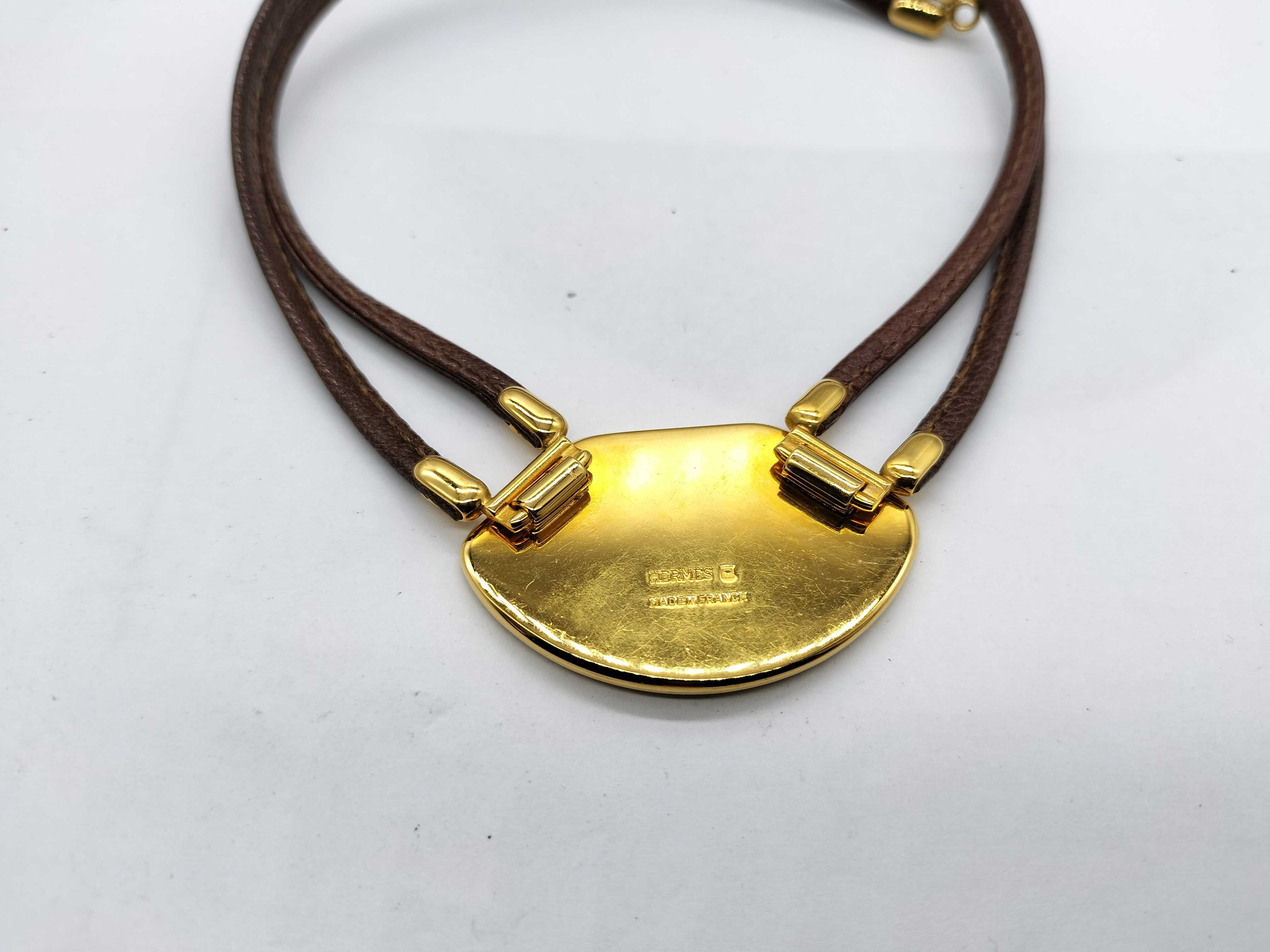 Leather Enamel Necklace — view 3