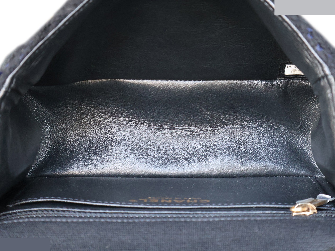 Mini Matelassé Tweed Double Chain Shoulder Bag, Black — view 12