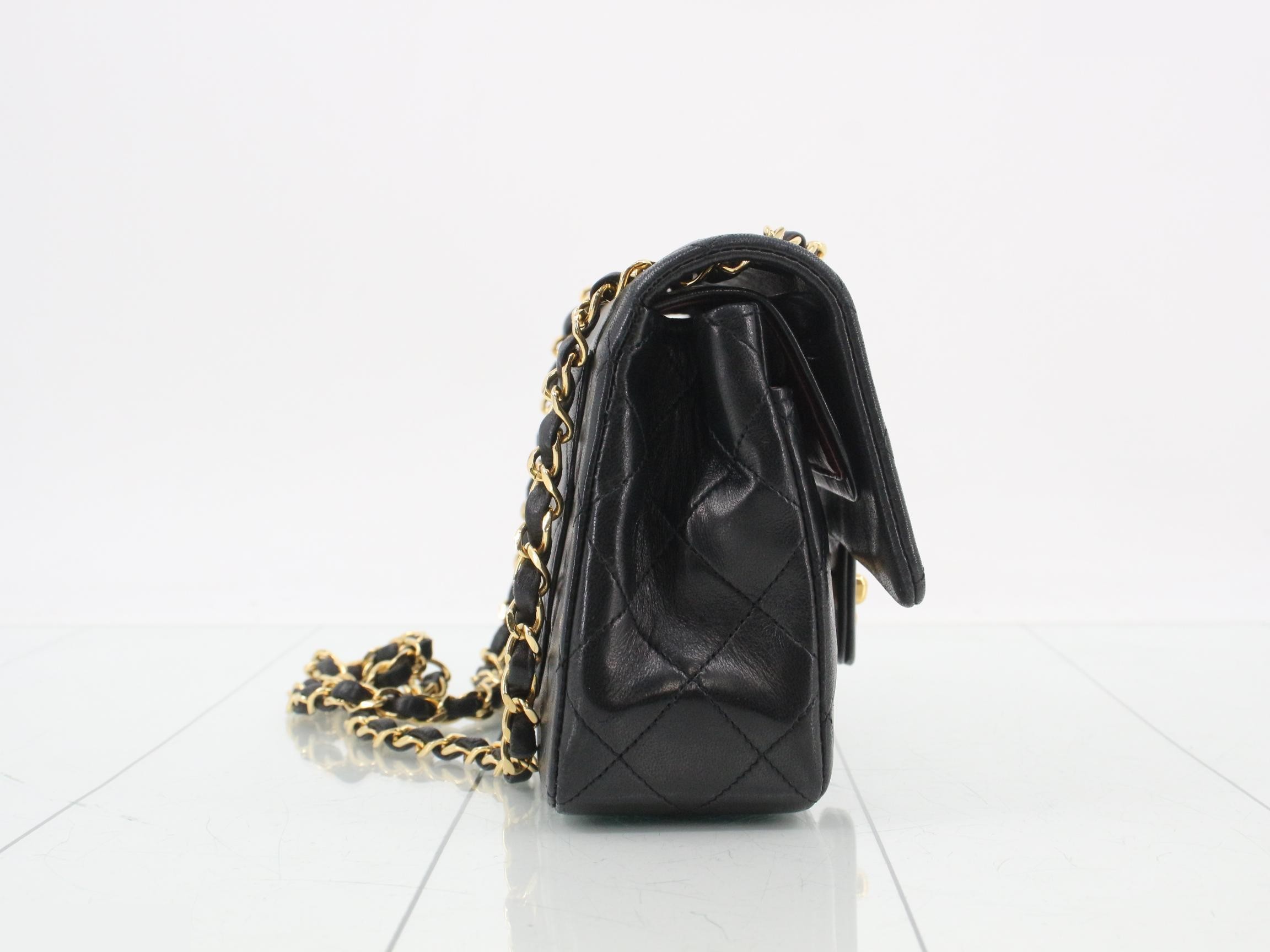 Matelassé PM Double Flap Bag, Black, with Guarantee Card and Dust Bag — view 4