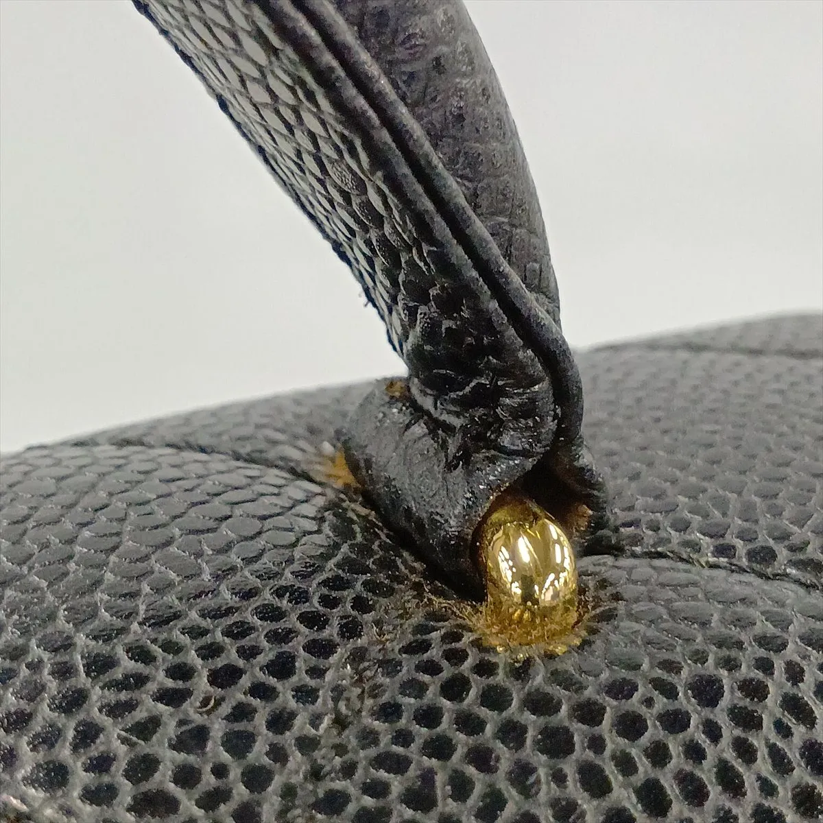 Matelassé Caviar Skin Handbag, Black with Gold Hardware, 9574029, Series 9 — view 12