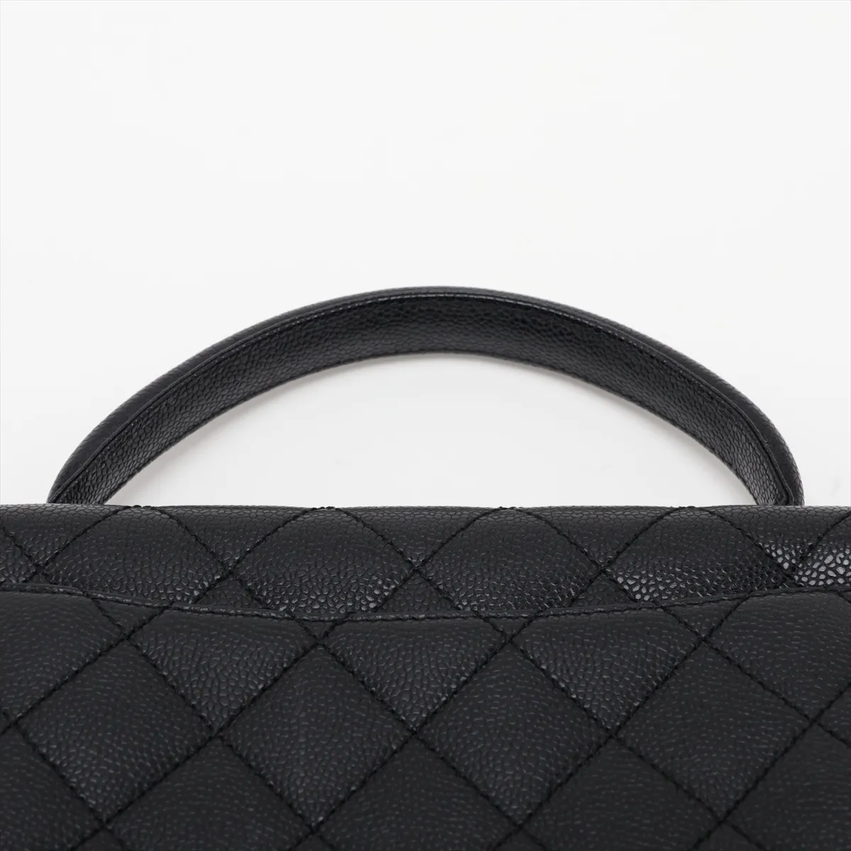 Matelassé Caviar Skin Handbag, Black with Gold Hardware, 9574029, Series 9 — view 6