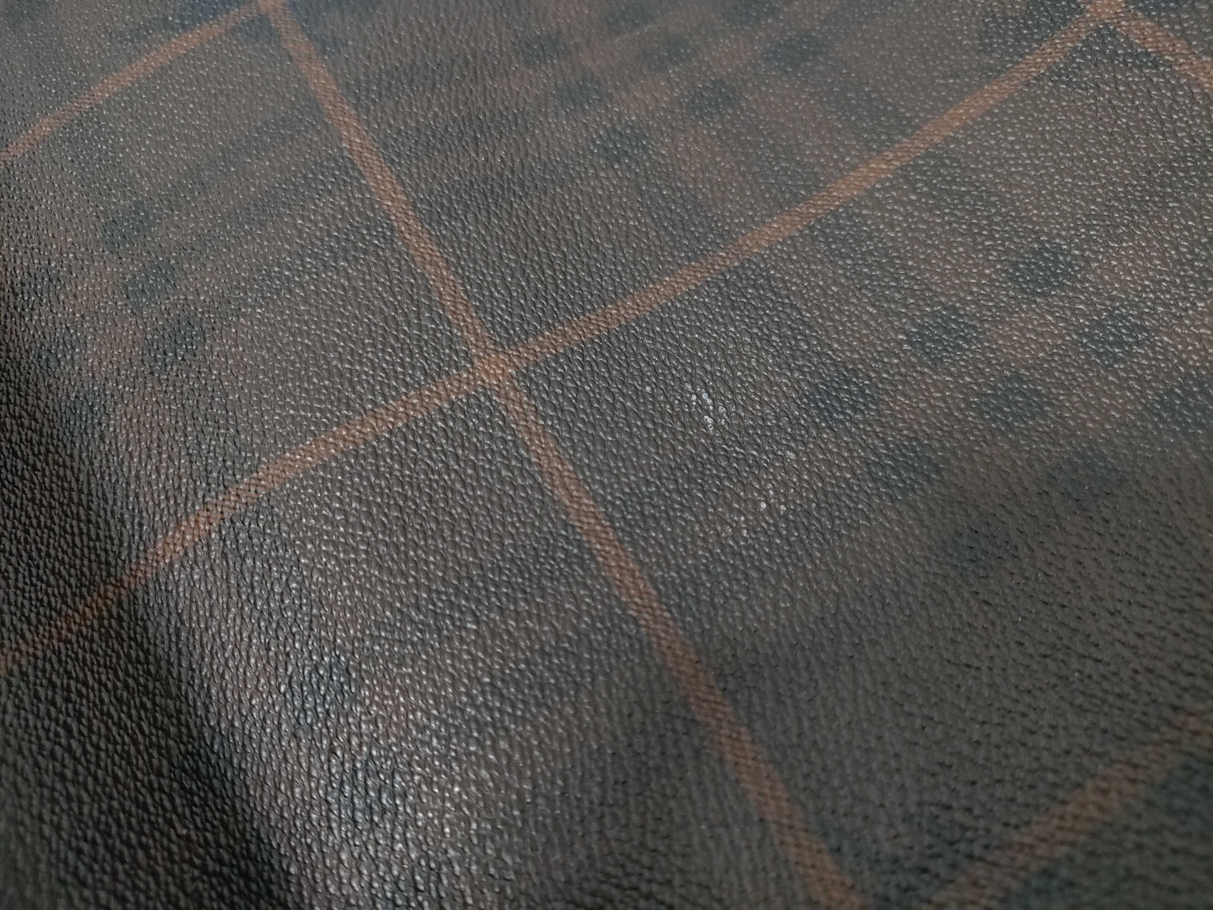 Checkered Leather Tote Bag, Brown Tote Bag — view 15