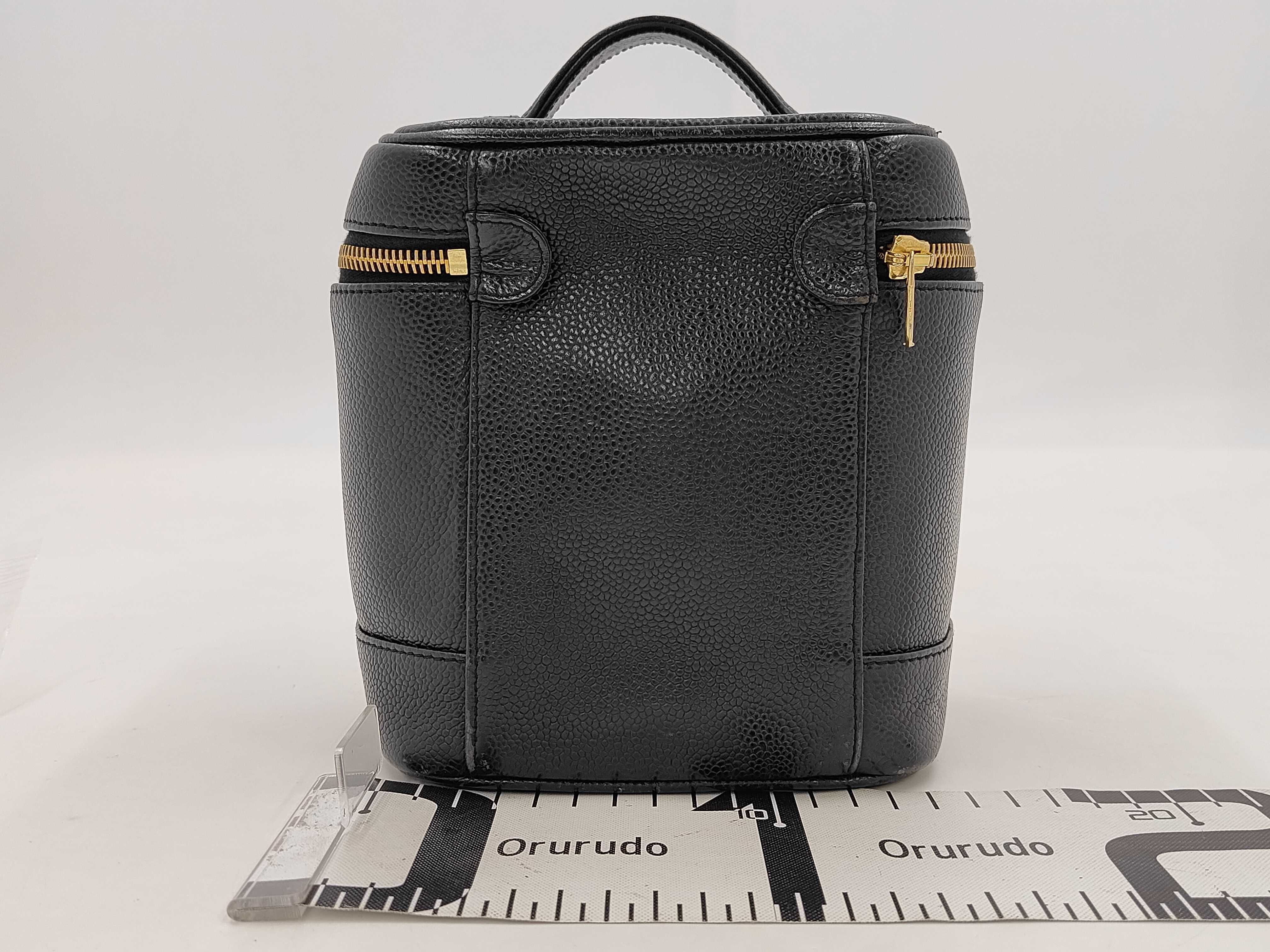 Coco Mark Caviar Skin Vanity Bag, Black with Gold Hardware, Series 6 — view 2