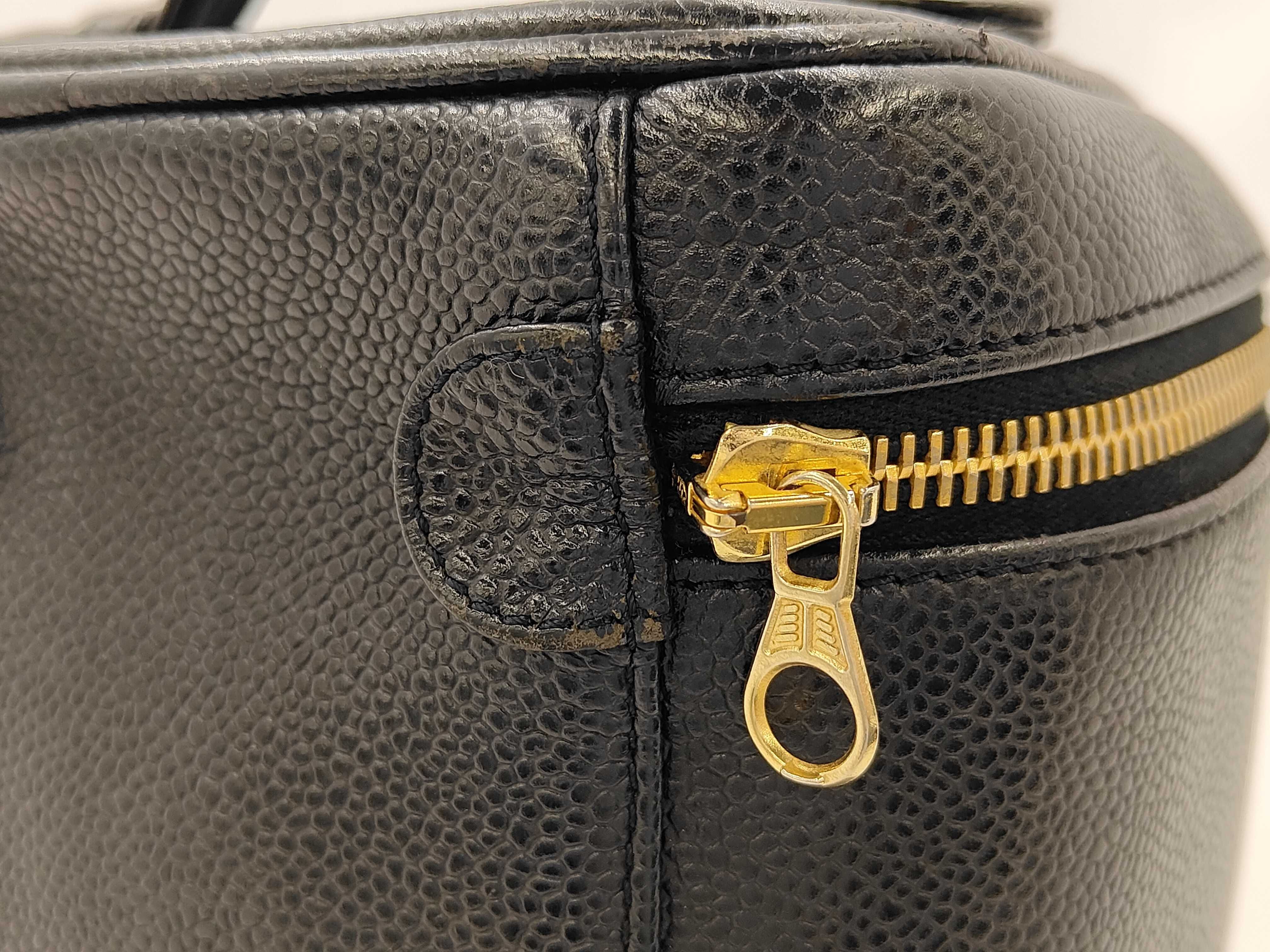 Coco Mark Caviar Skin Vanity Bag, Black with Gold Hardware, Series 6 — view 8