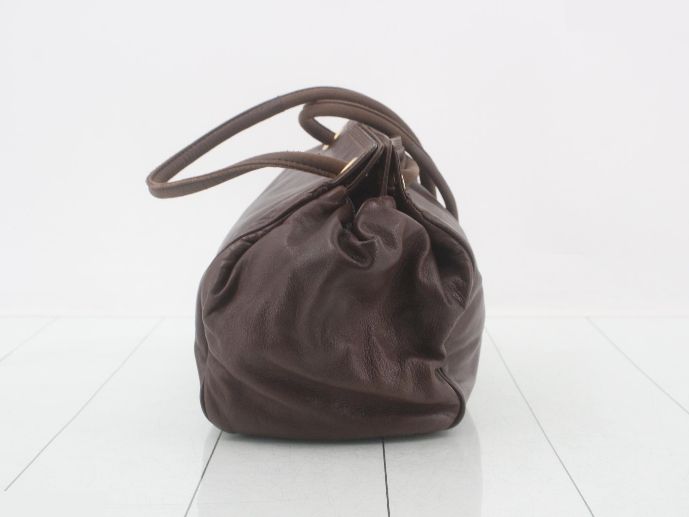 Anagram Nappa Leather Shoulder Bag, Brown — view 4