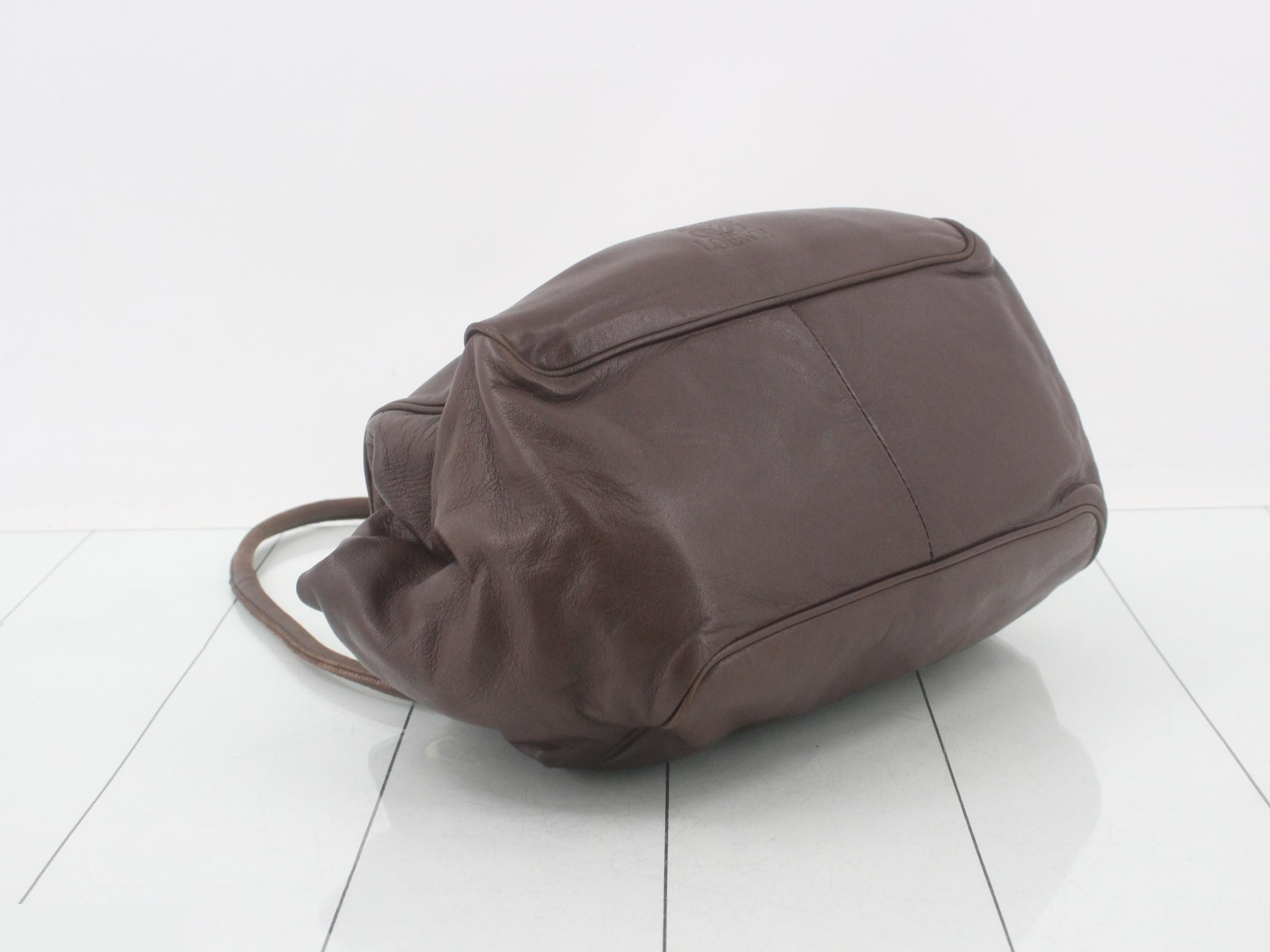 Anagram Nappa Leather Shoulder Bag, Brown — view 5