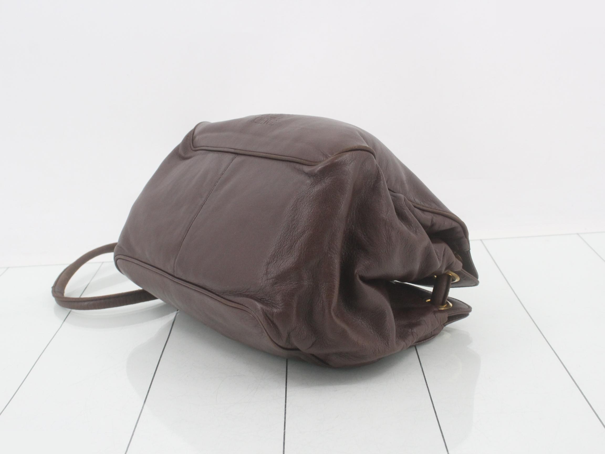 Anagram Nappa Leather Shoulder Bag, Brown — view 6