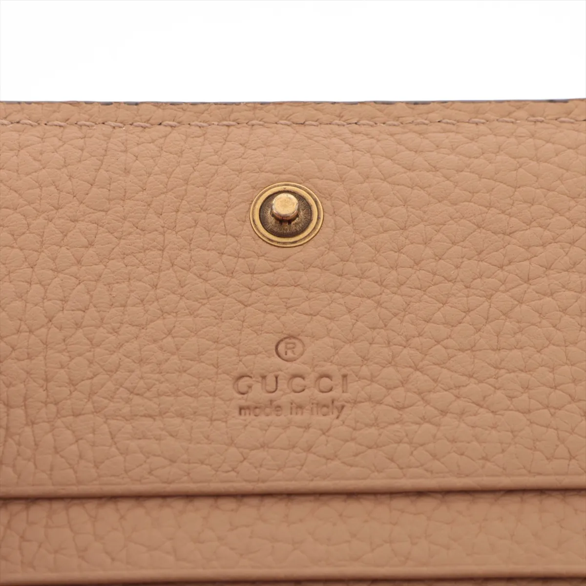 Interlocking G 746059 Leather Compact Wallet Beige — view 6