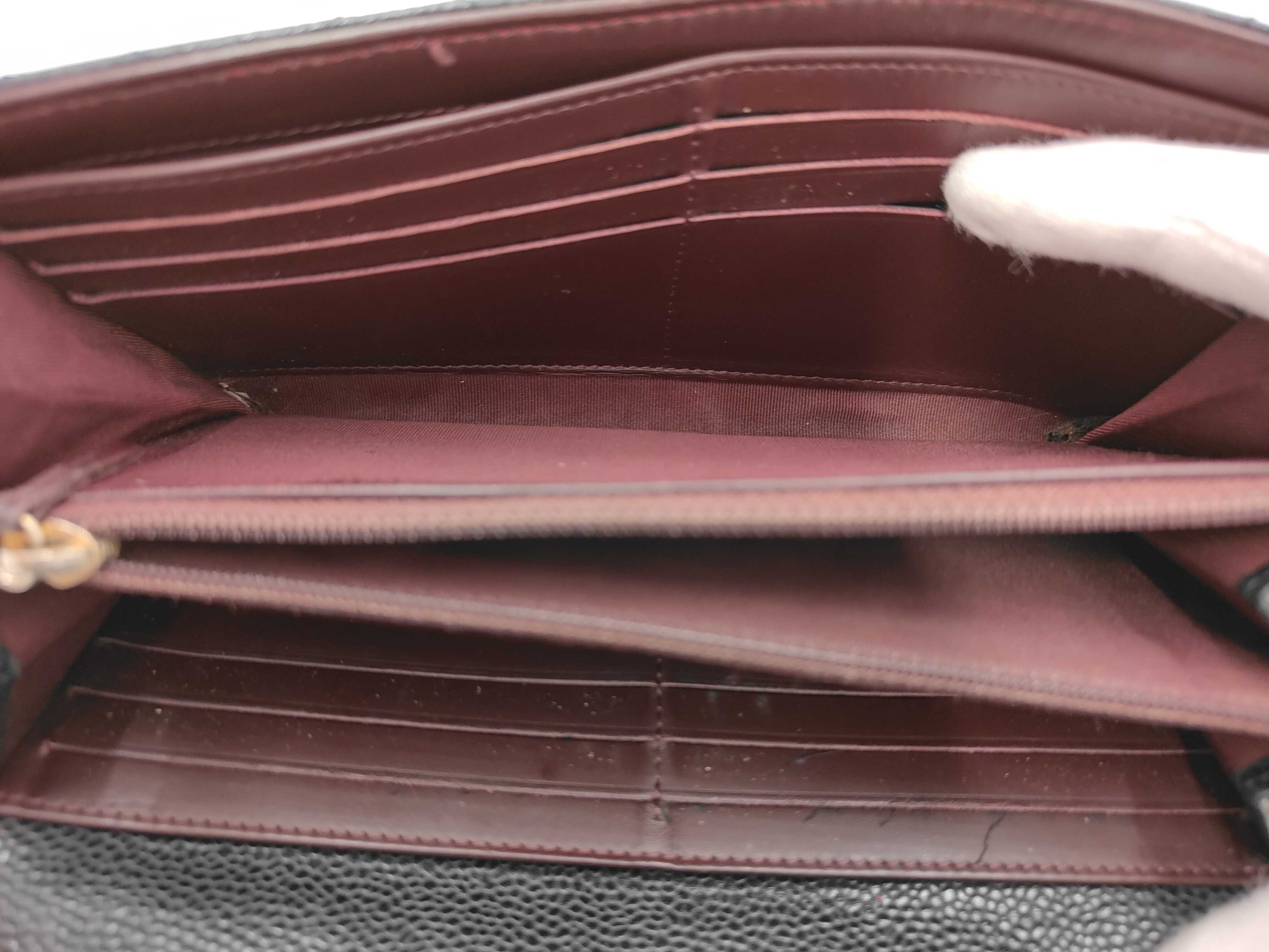 Caviar Skin Coco Mark Bi-fold Long Wallet (with sticker) — view 5
