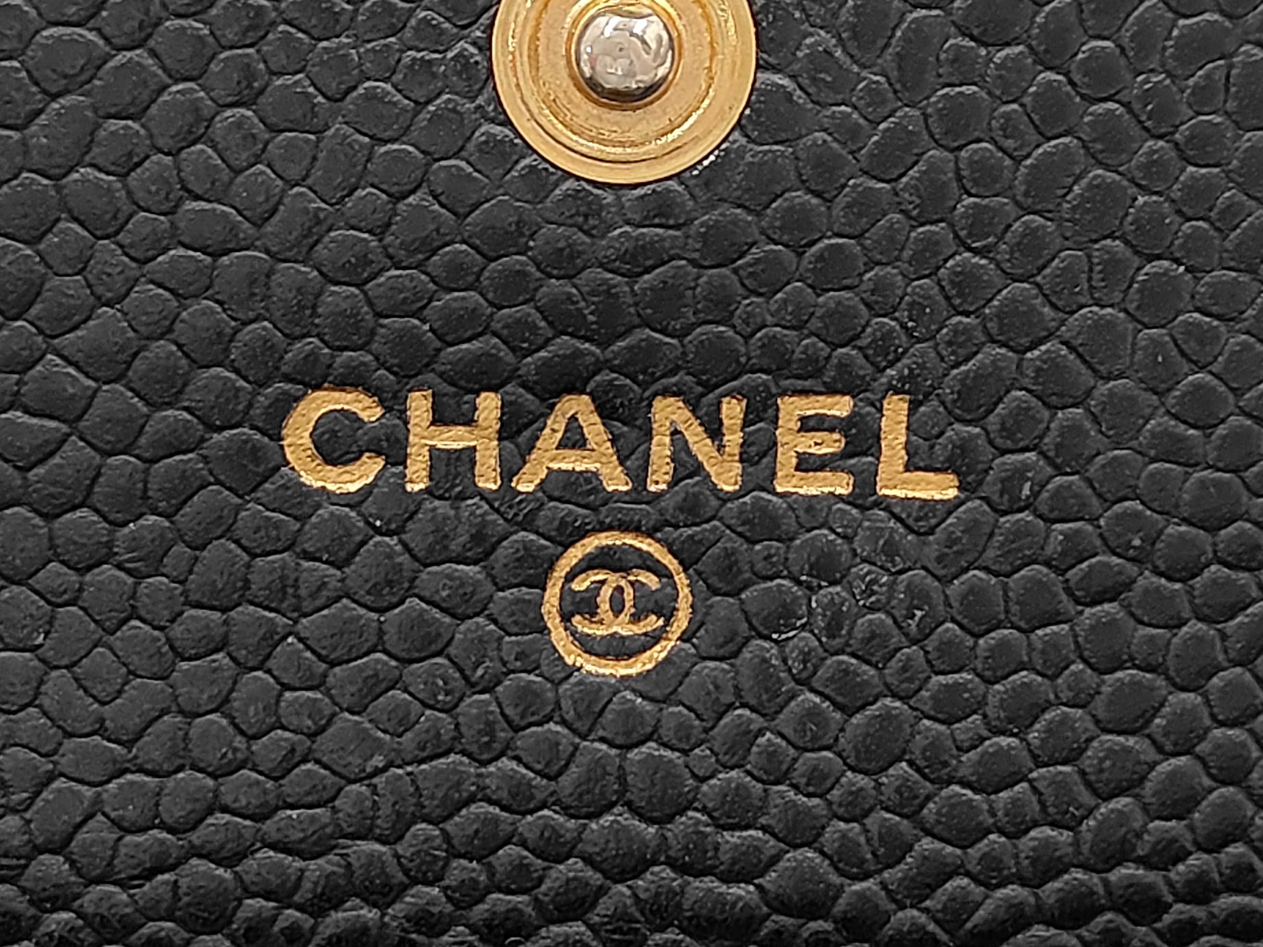 Caviar Skin Coco Mark Bi-fold Long Wallet (with sticker) — view 6