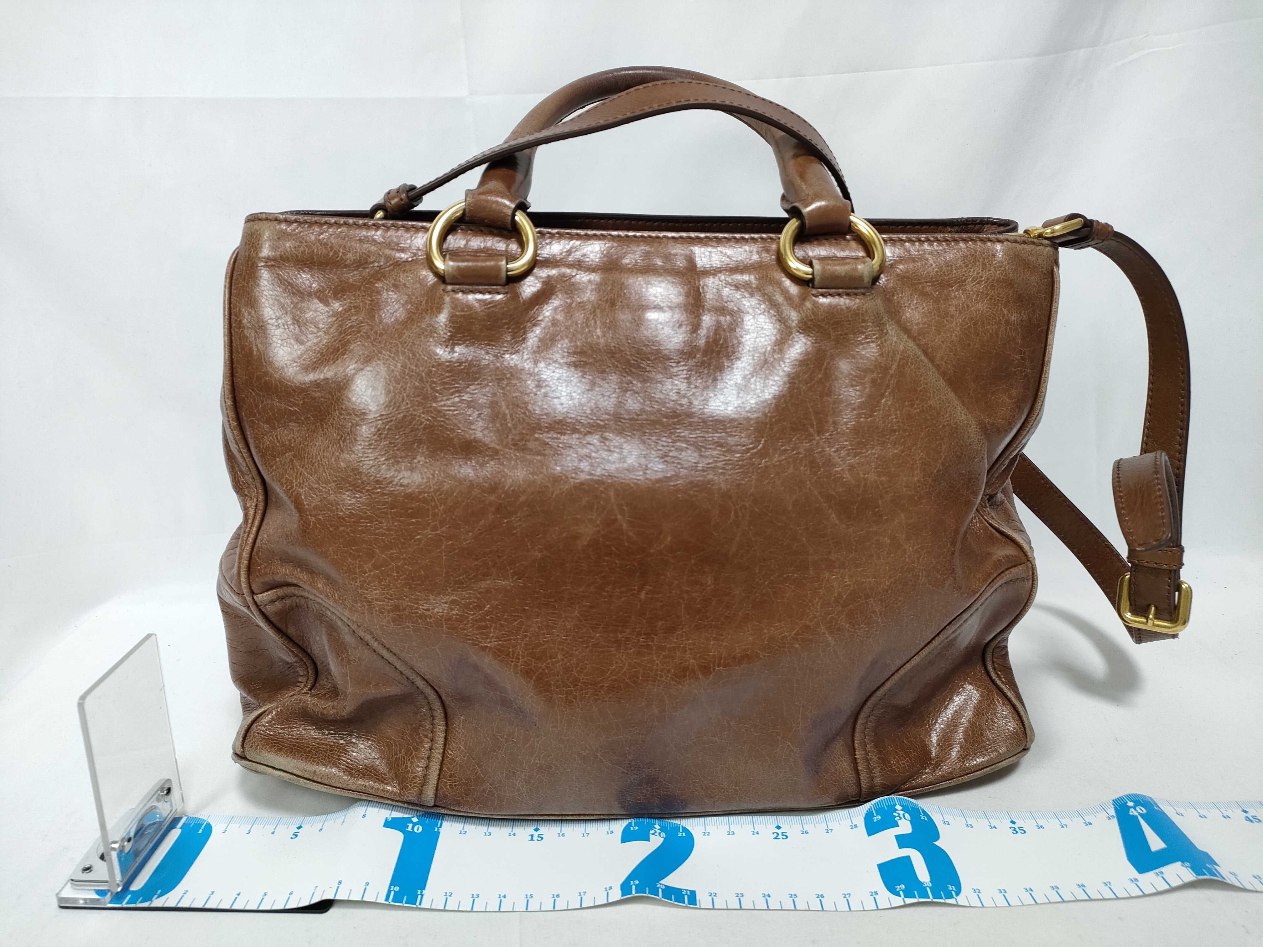Leather 2-way Shoulder Bag Brown Handbag — view 2