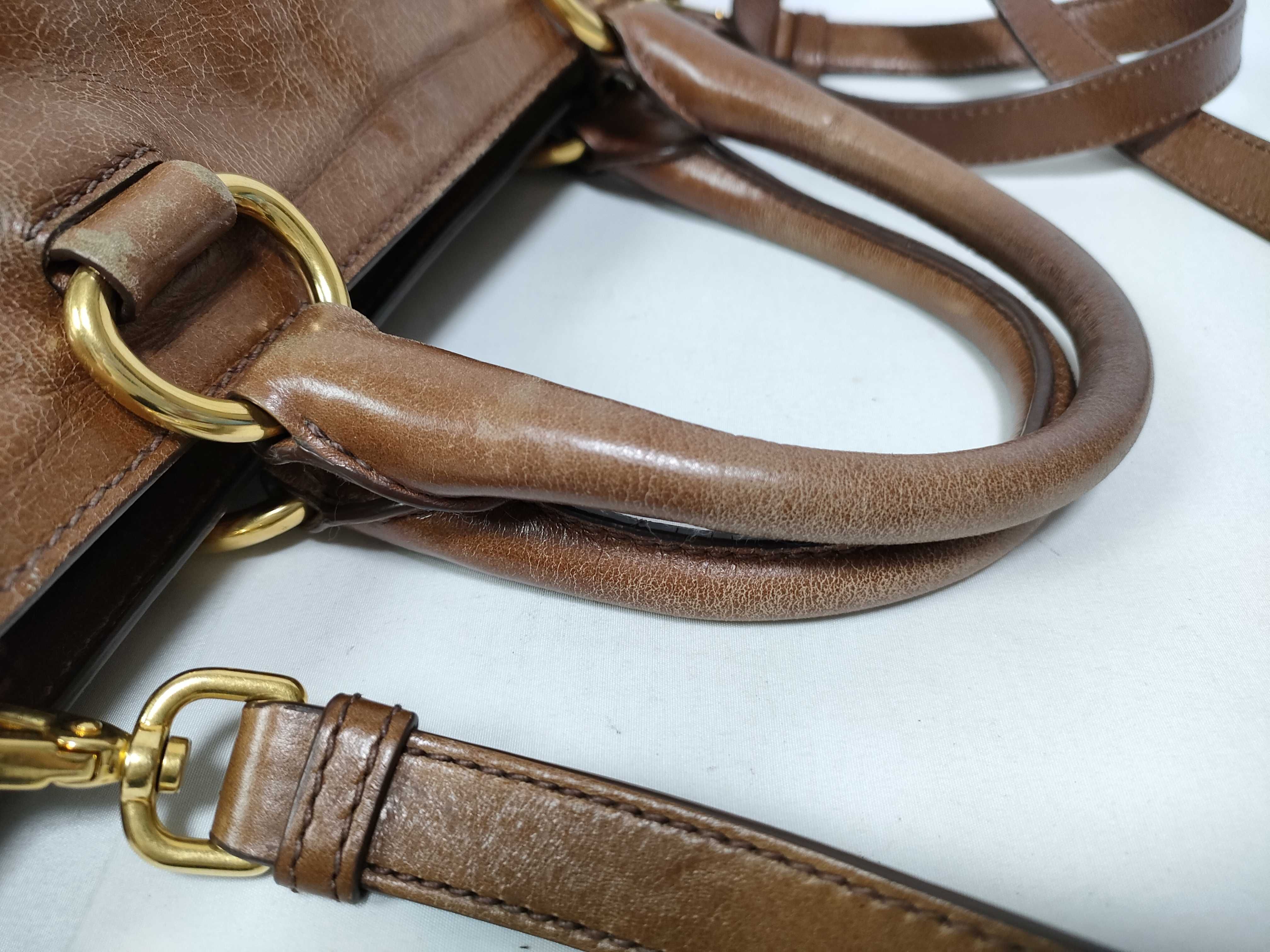Leather 2-way Shoulder Bag Brown Handbag — view 11