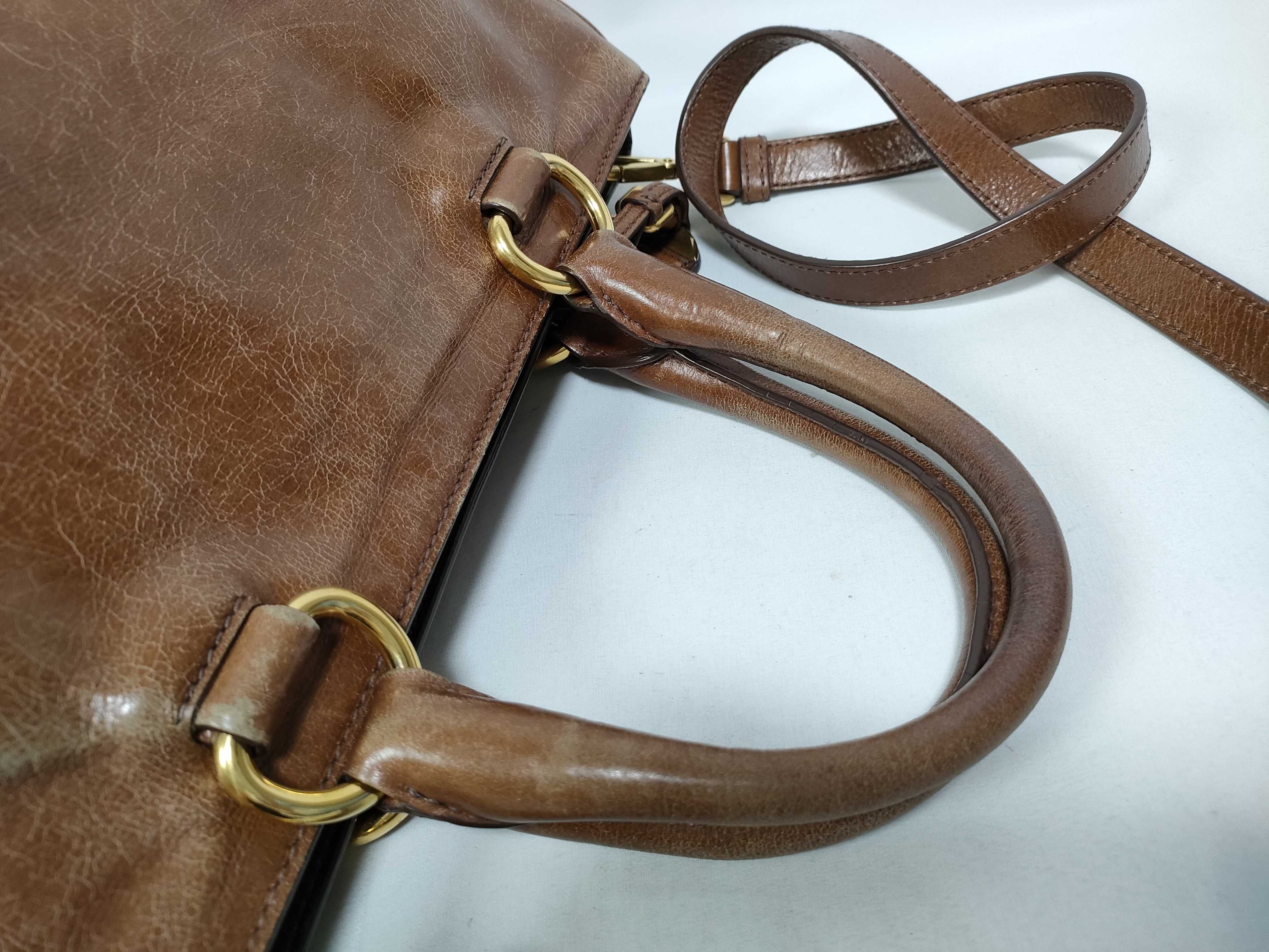 Leather 2-way Shoulder Bag Brown Handbag — view 12
