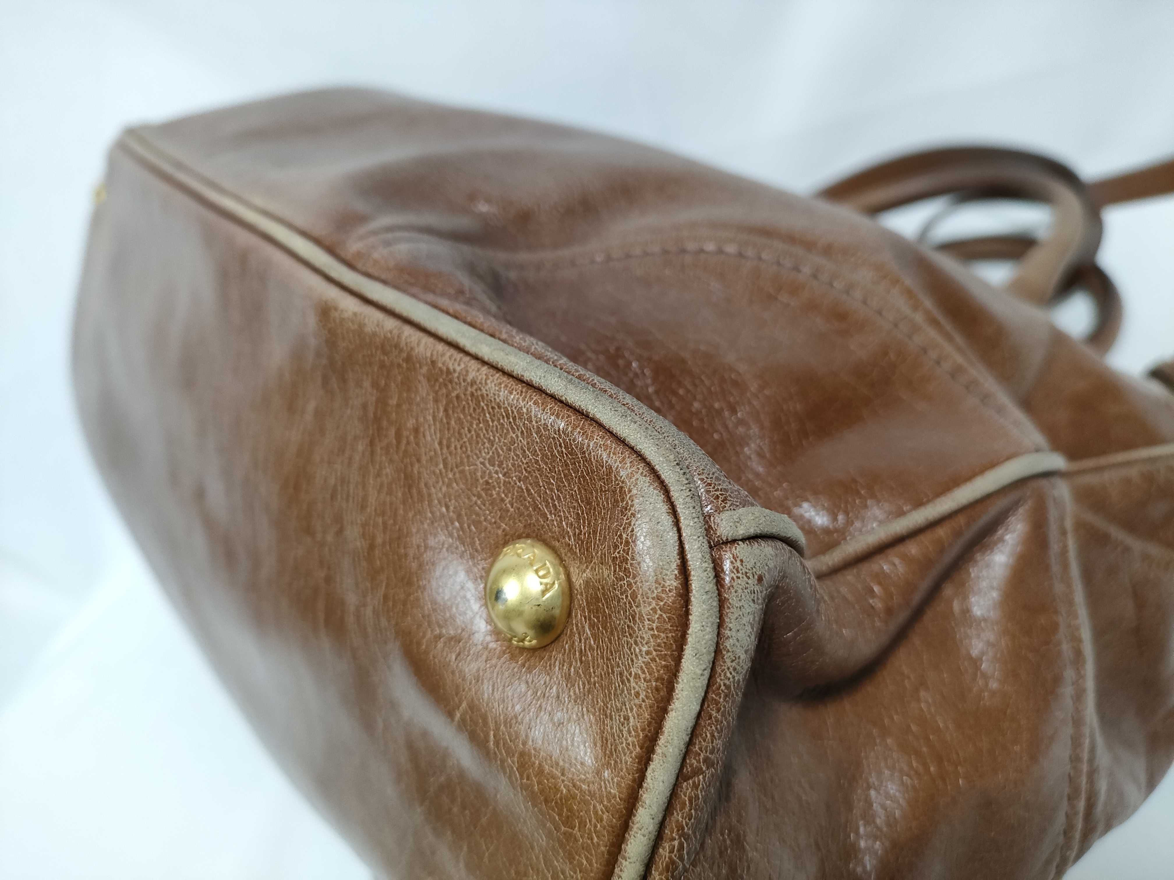 Leather 2-way Shoulder Bag Brown Handbag — view 8