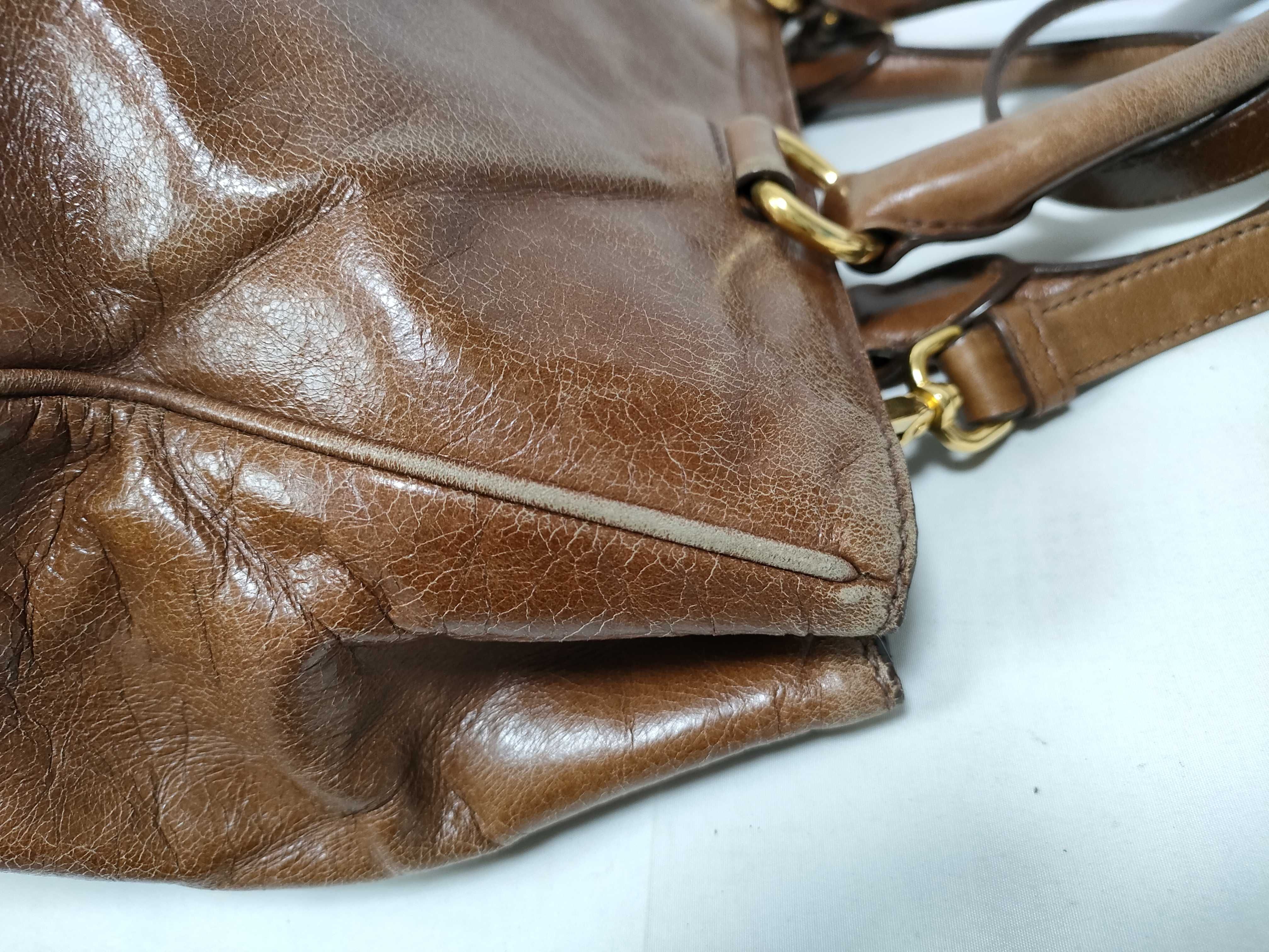 Leather 2-way Shoulder Bag Brown Handbag — view 9