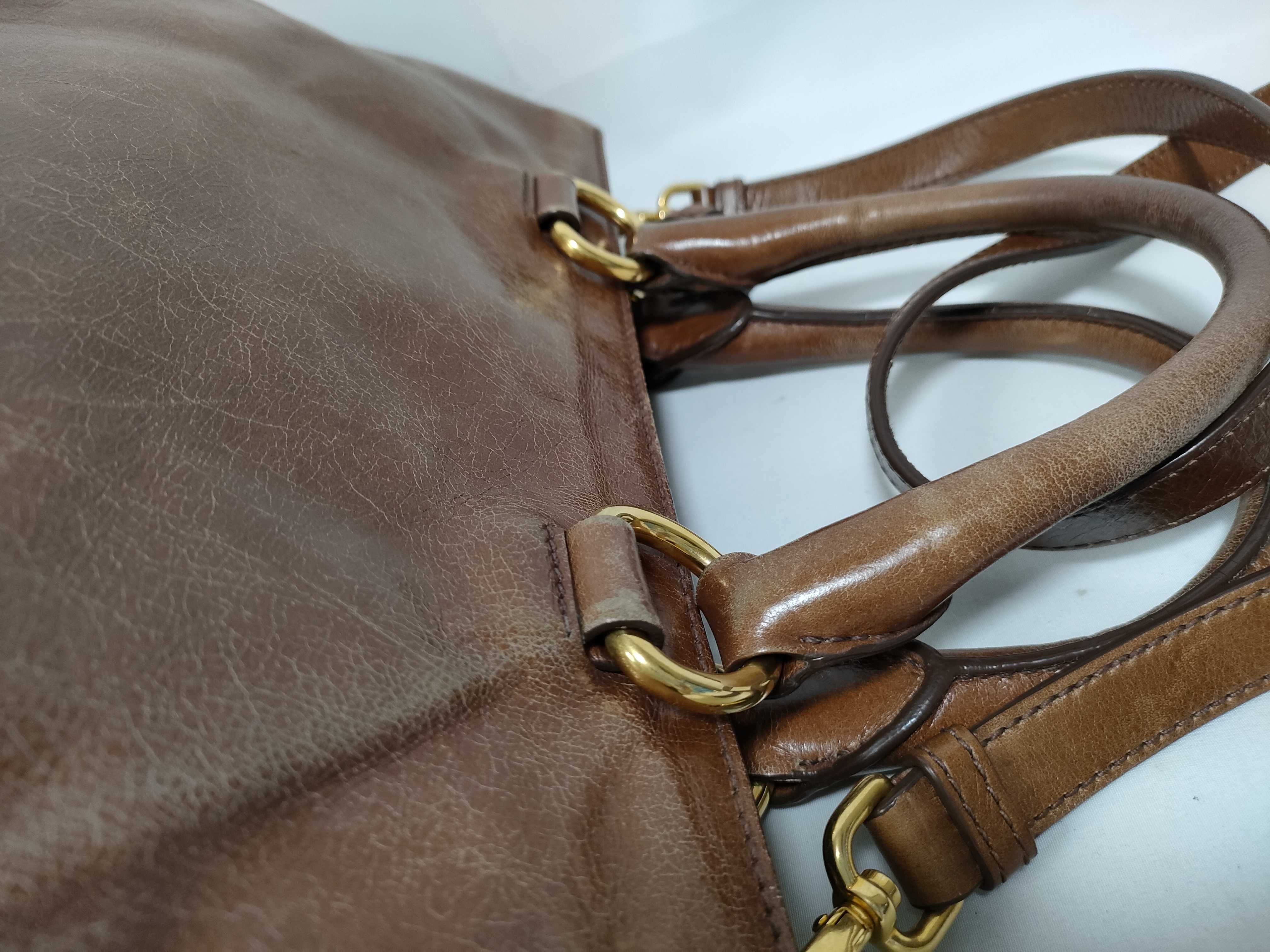 Leather 2-way Shoulder Bag Brown Handbag — view 10