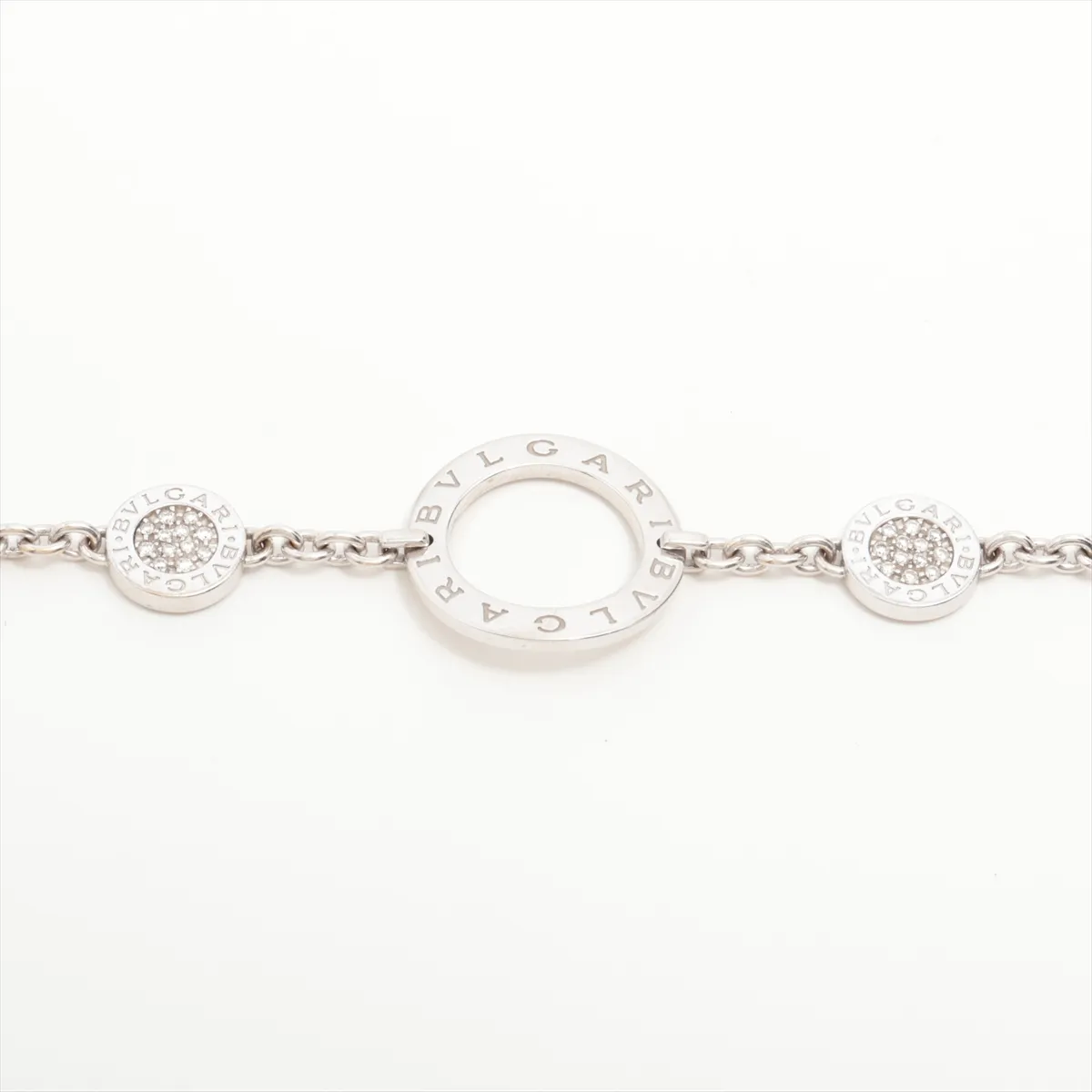 Bulgari Bvlgari Sautoir Diamond Bracelet 750(WG) 22.0g Small Diamond Chip — view 3