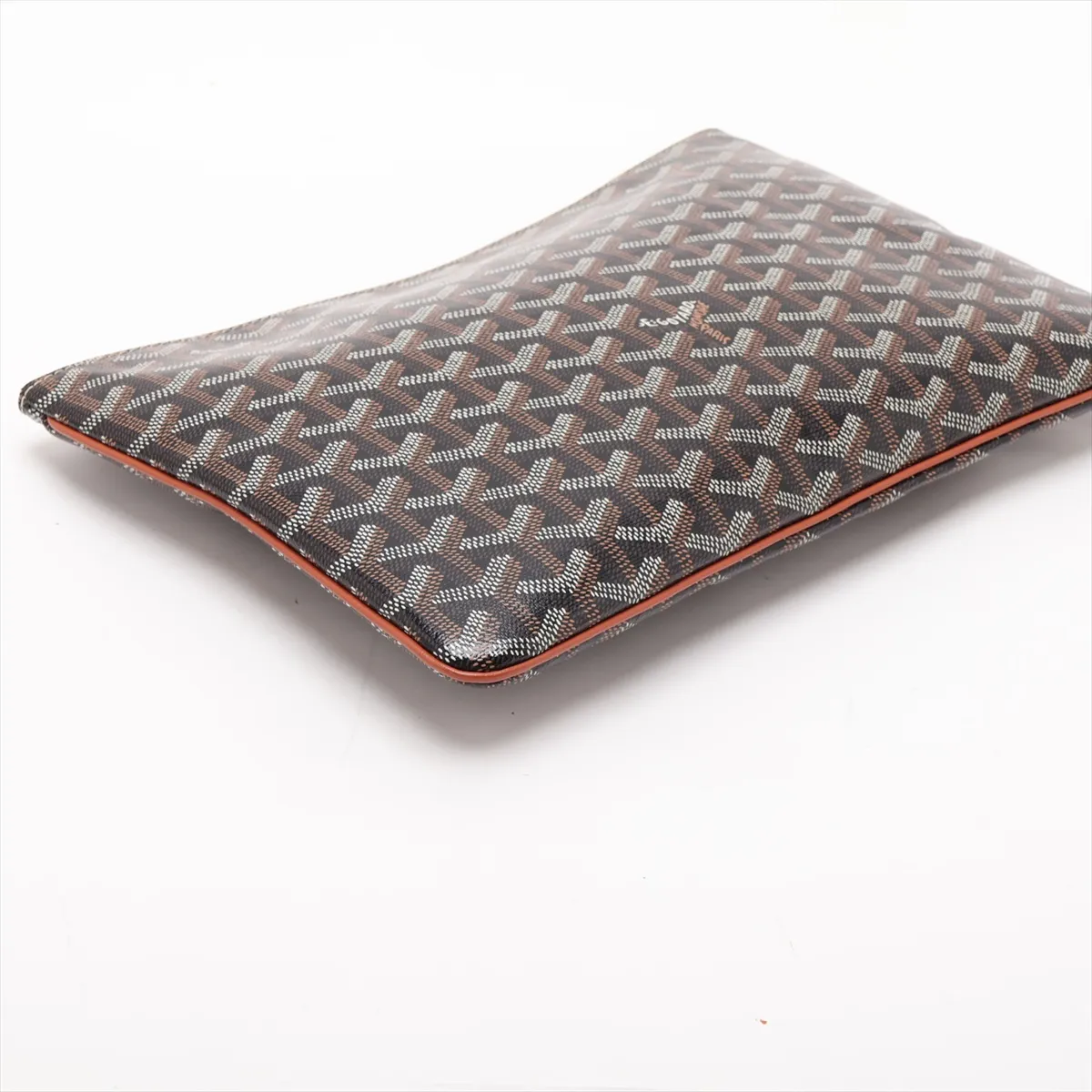 Sena MM PVC x Leather Clutch Bag, Black — view 4