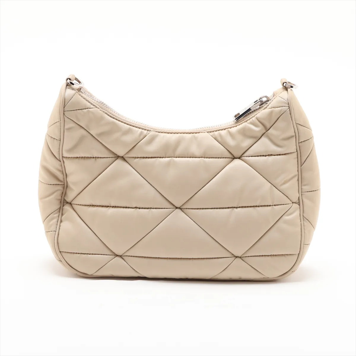 Tessuto Quilted 1BC151 Nylon x Leather Shoulder Bag Beige (Unsigned Guarantee Card Included) — view 2