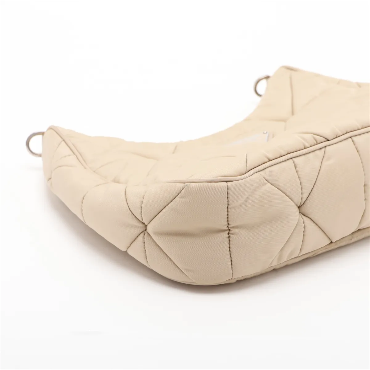 Tessuto Quilted 1BC151 Nylon x Leather Shoulder Bag Beige (Unsigned Guarantee Card Included) — view 4