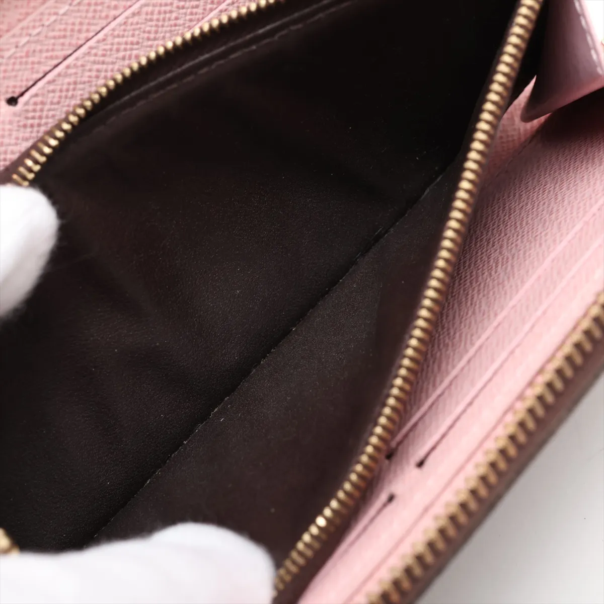 Monogram Portefeuille Clemence M61298 CA3186 Rose Ballerine Round Zip Wallet — view 8