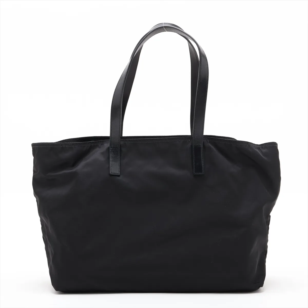 Tessuto Nylon x Leather Tote Bag, Black — view 2